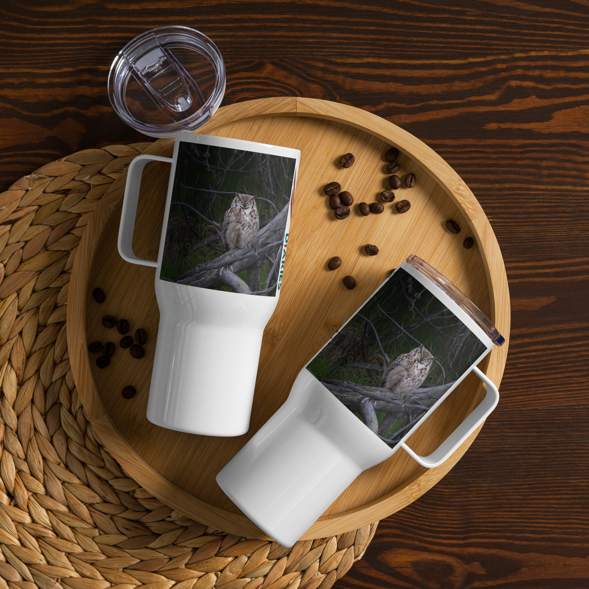 Owl Travel mug with a handle