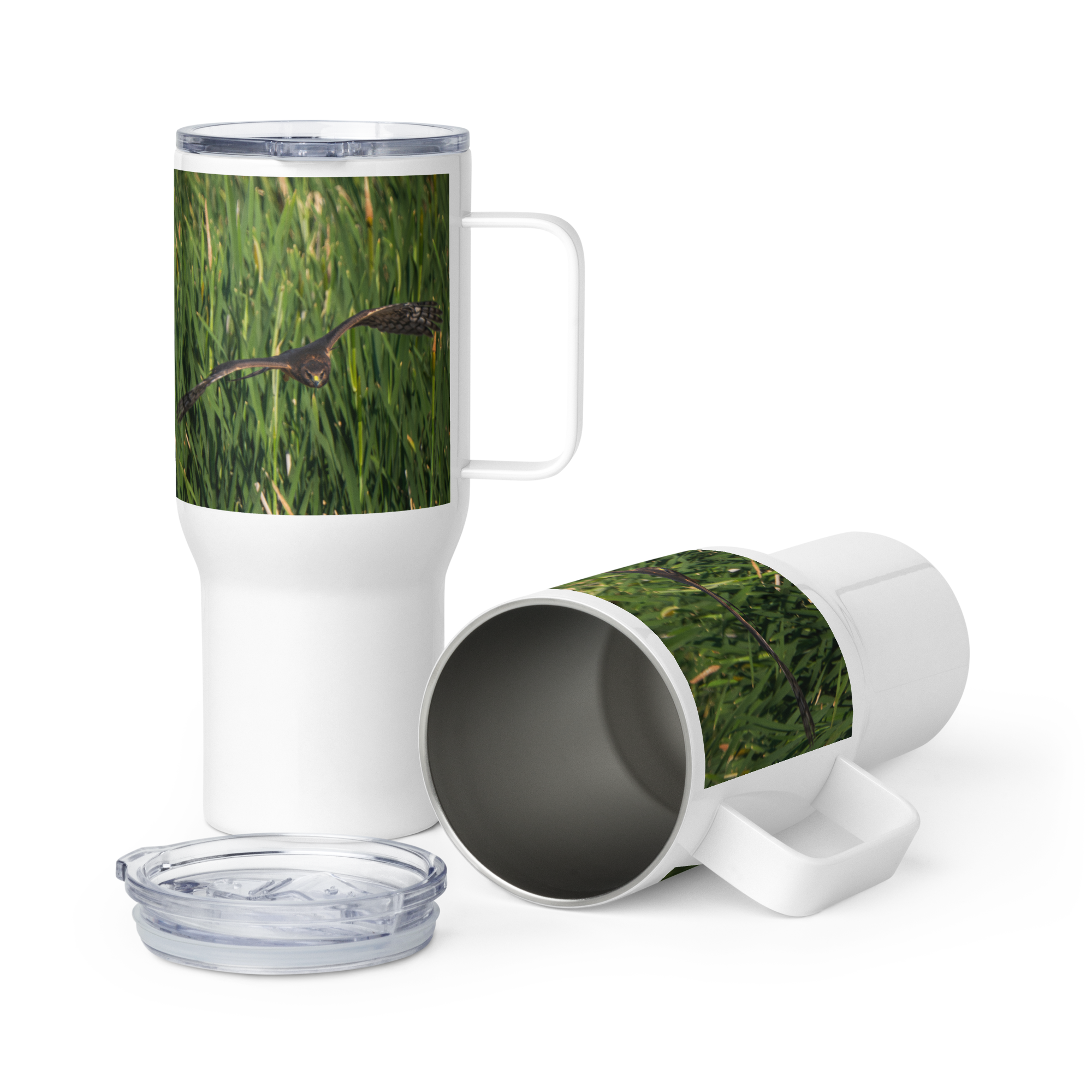 Northern Harrier Travel mug with a handle