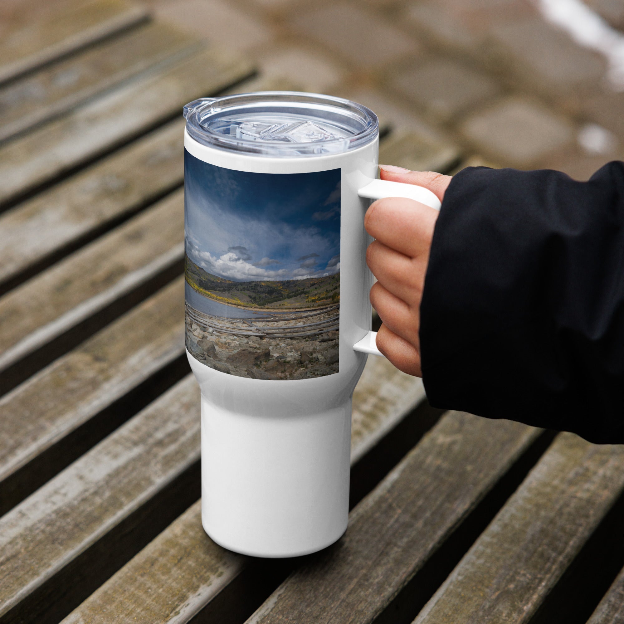 Wyoming in the Fall Travel mug With a Handle