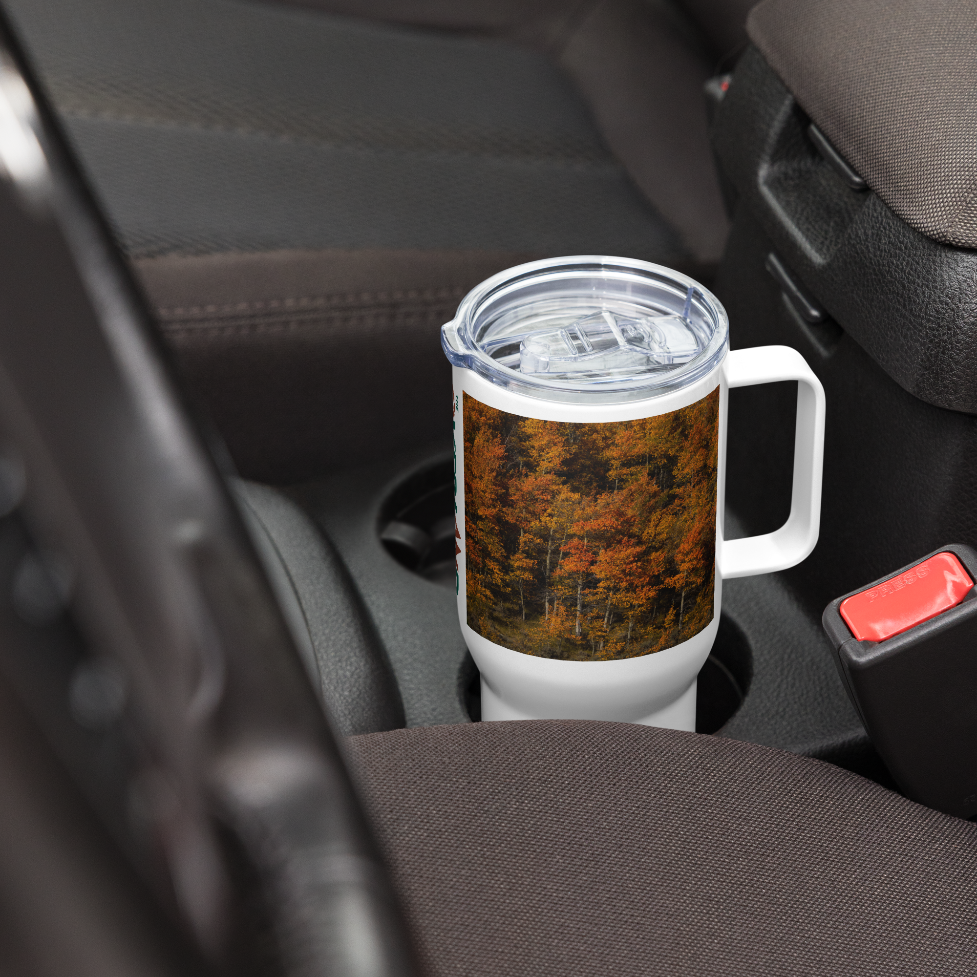 Red Aspen Trees in the Fall Travel Mug with a Handle
