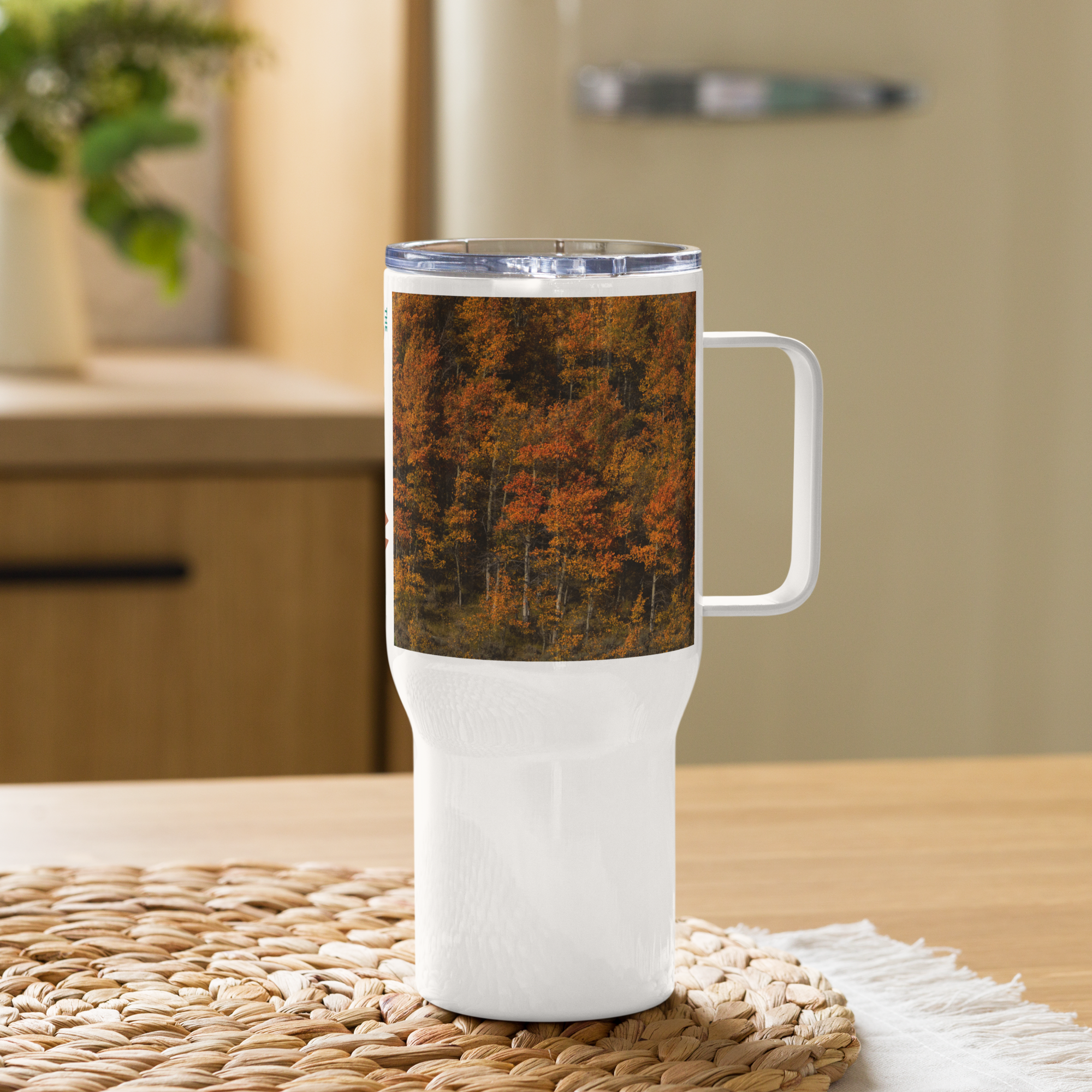 Red Aspen Trees in the Fall Travel Mug with a Handle