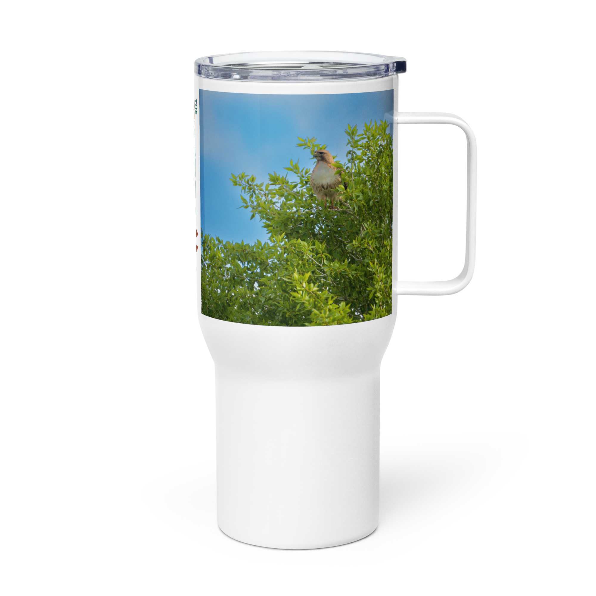 Hawk Travel mug with a handle