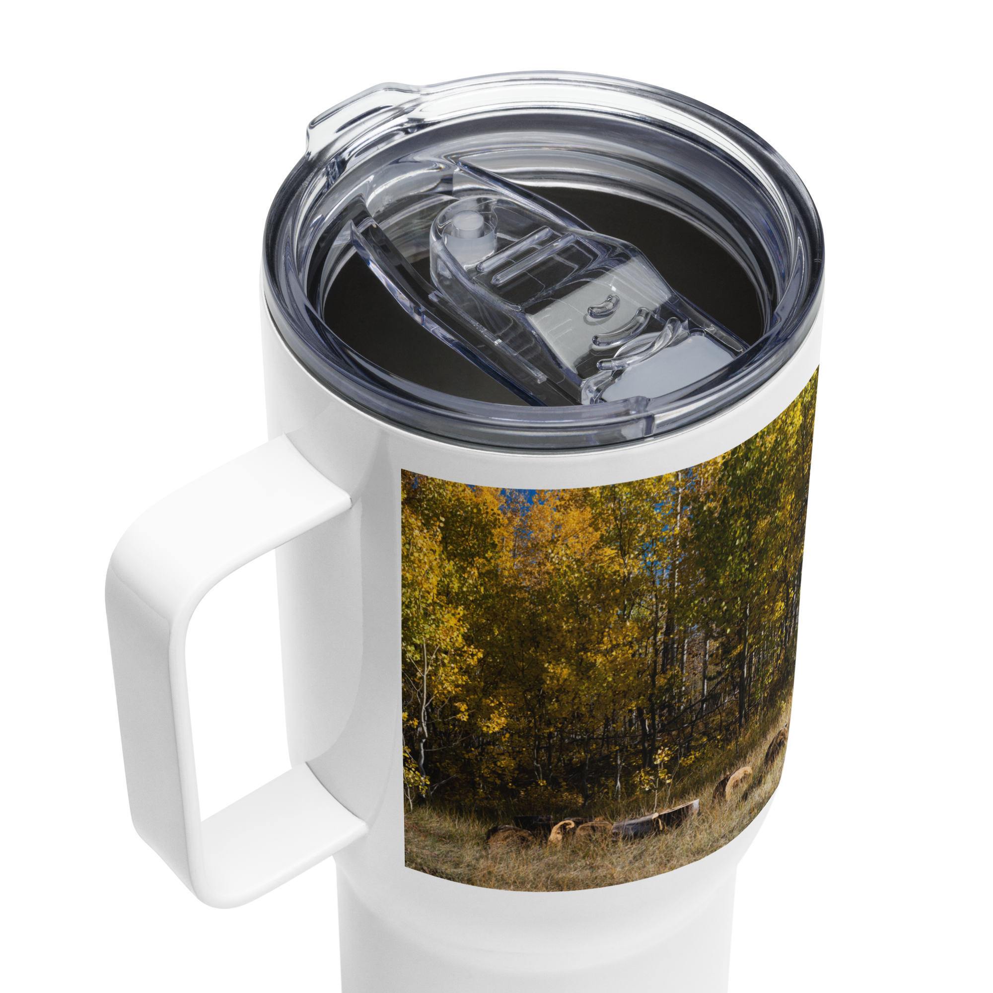 Aspens in the Fall Travel mug With a Handle