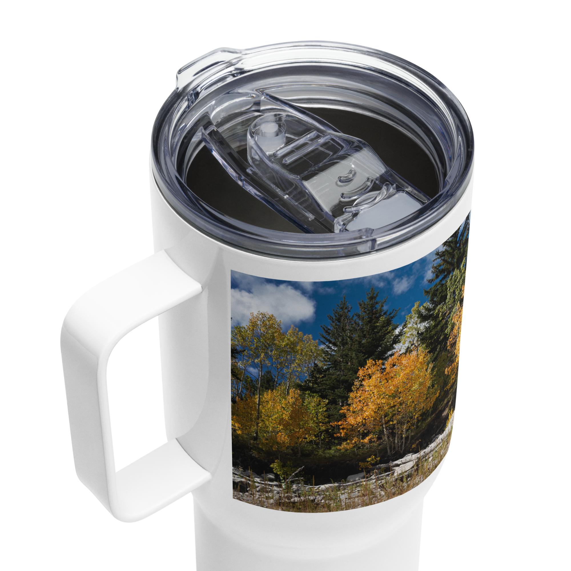 Fall Scenery Travel mug With a Handle