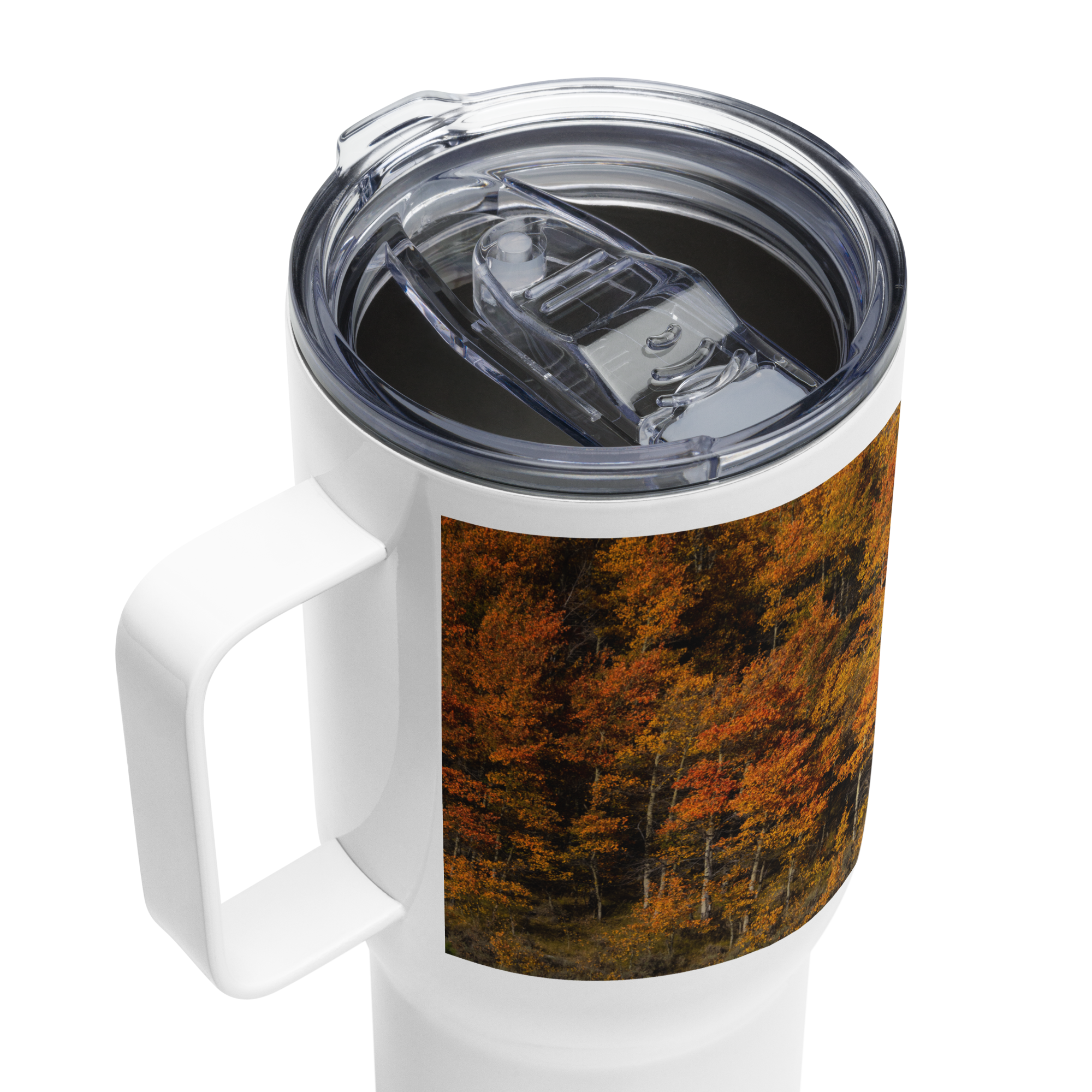 Red Aspen Trees in the Fall Travel Mug with a Handle