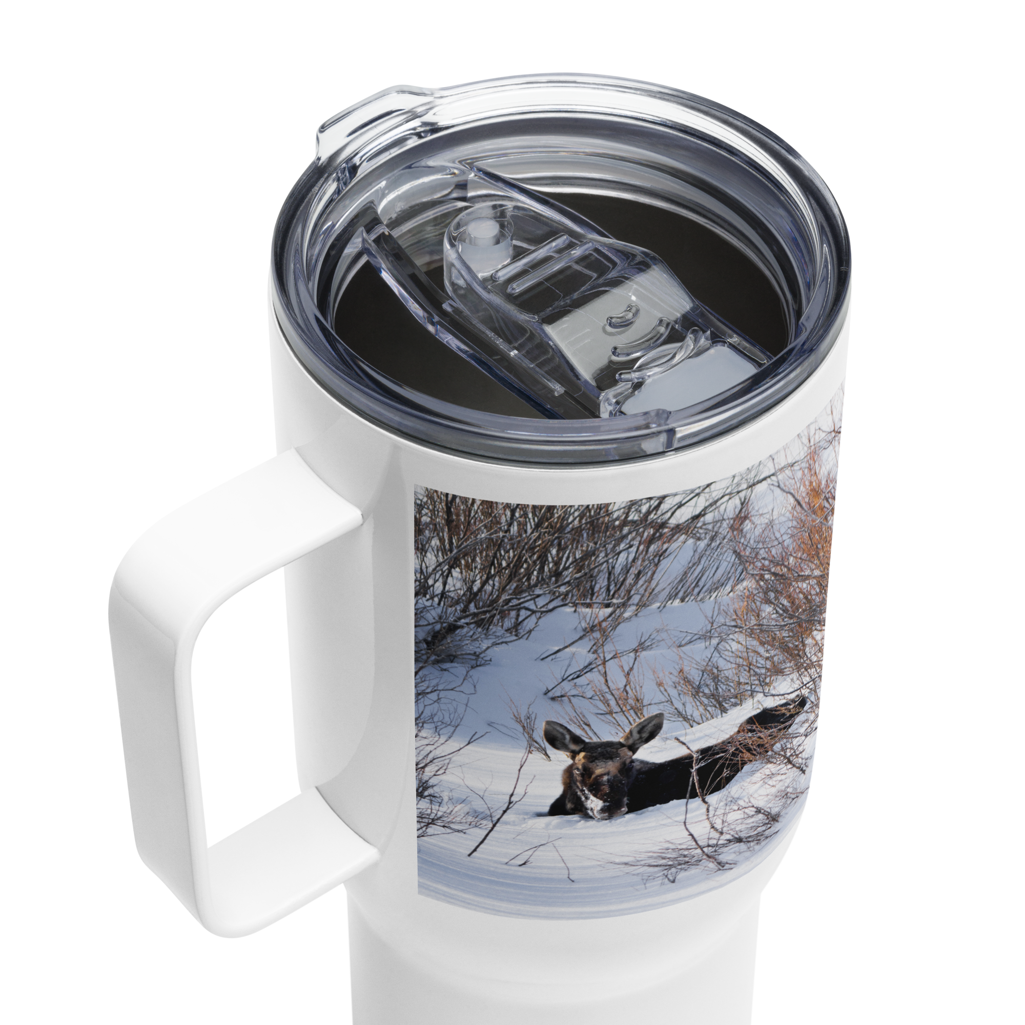 Morning with the Moose: A Travel Mug for Nature’s Peaceful Moments