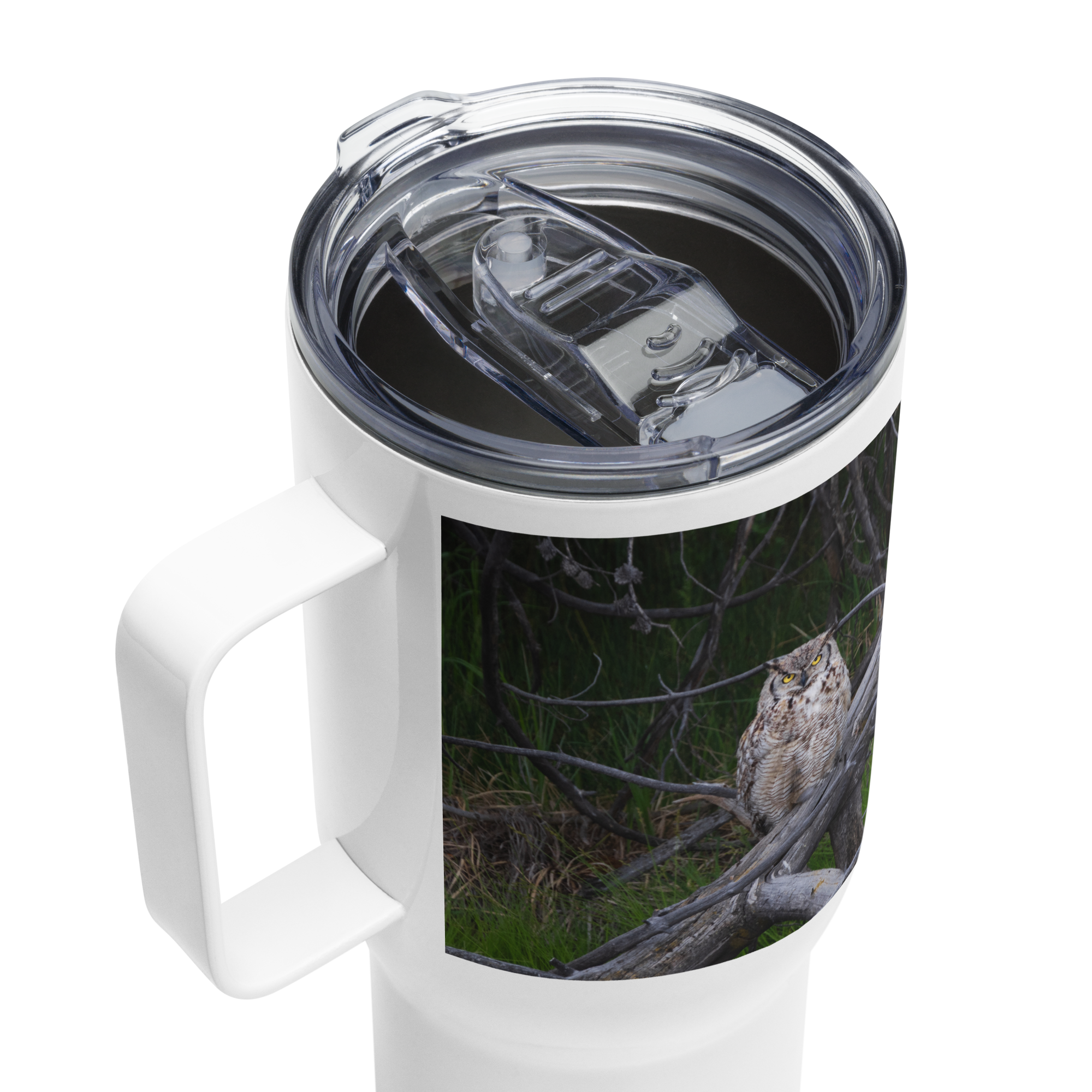 Owl Travel mug with a handle