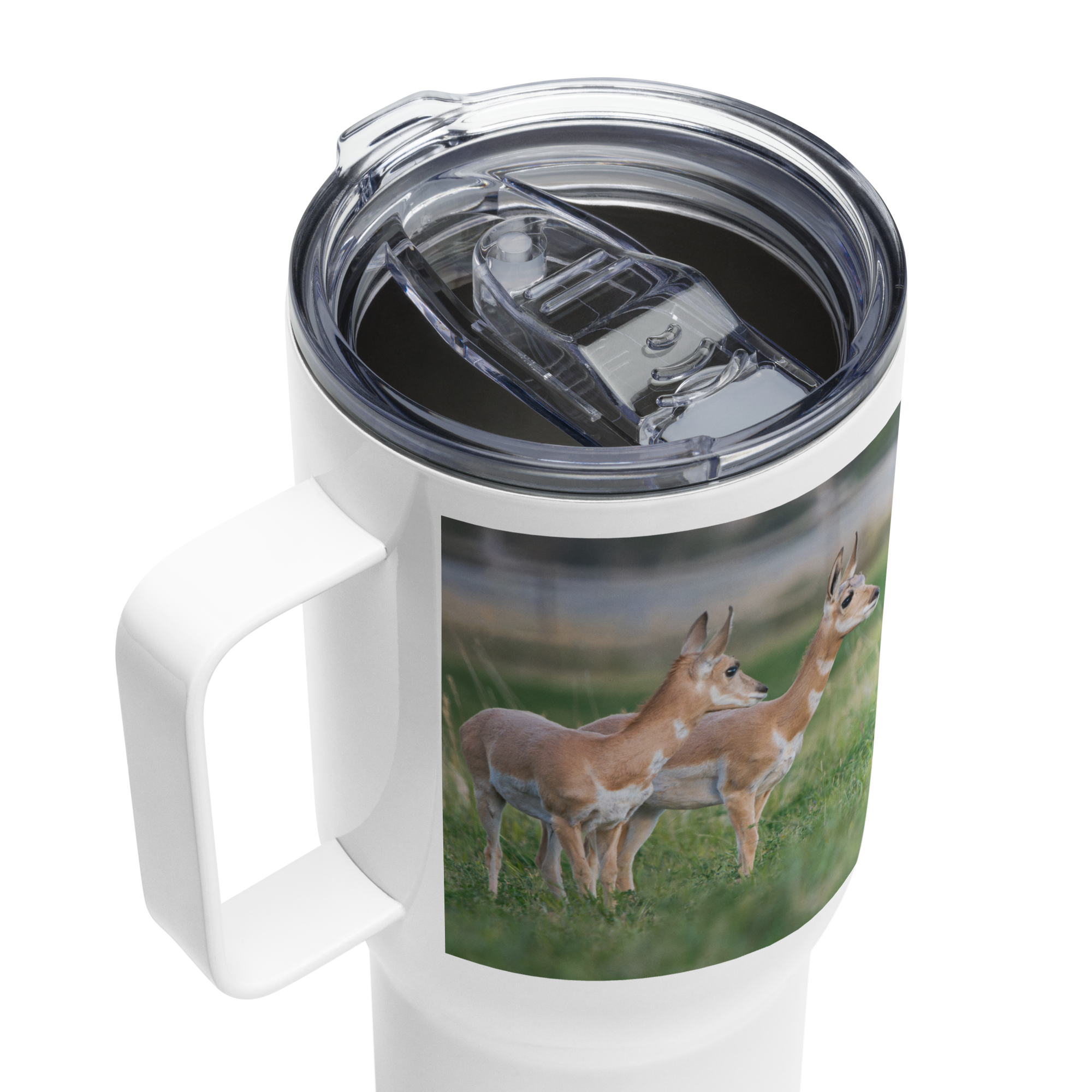 Pronghorn Travel mug with a handle