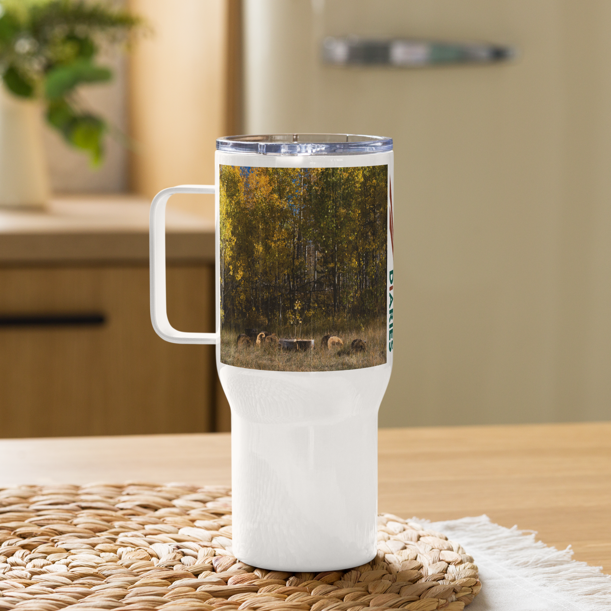 Aspens in the Fall Travel mug With a Handle