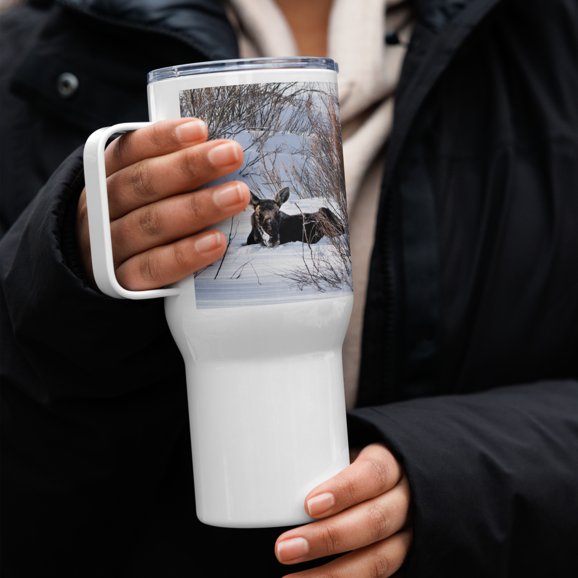 Morning with the Moose: A Travel Mug for Nature’s Peaceful Moments