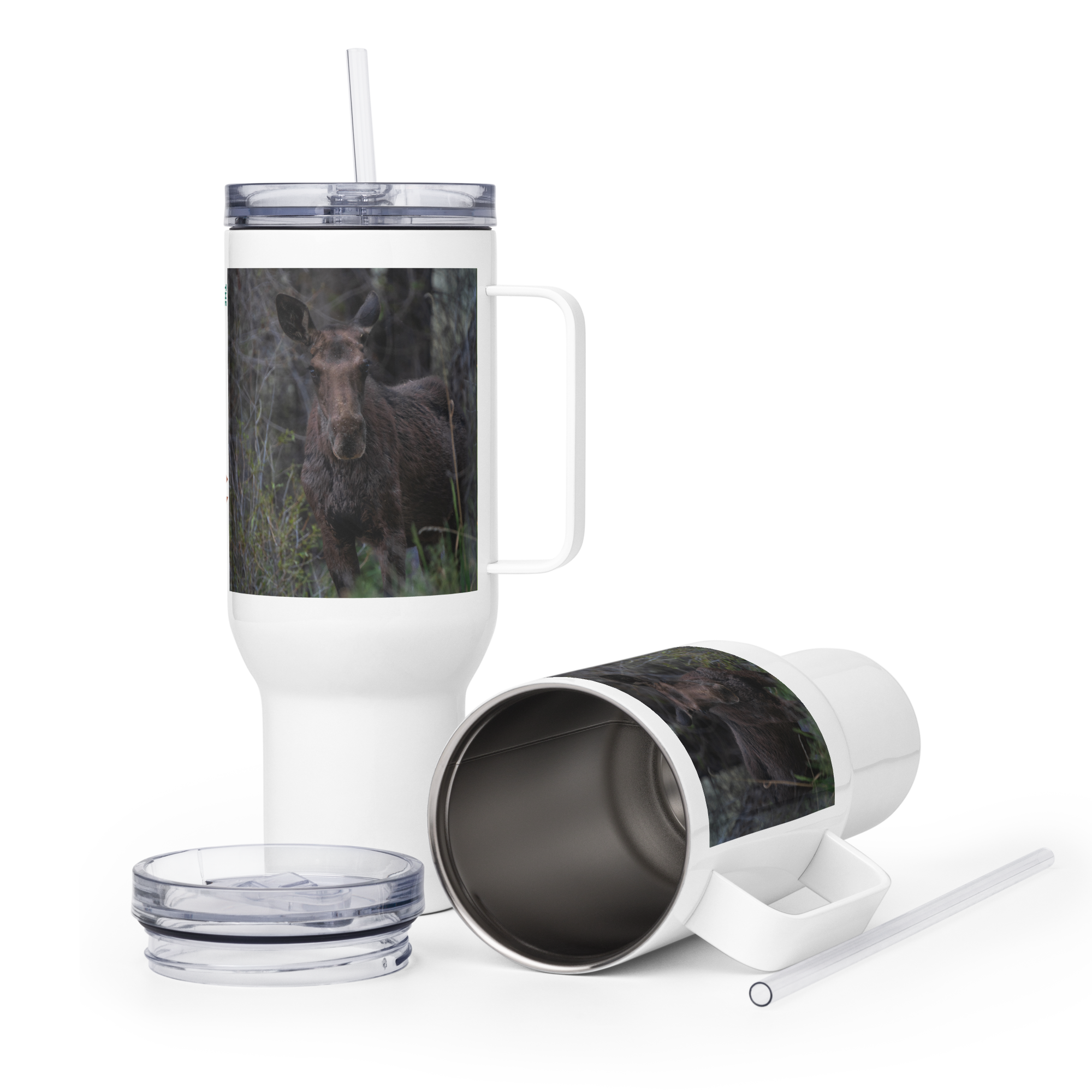 Moose Travel mug with a handle