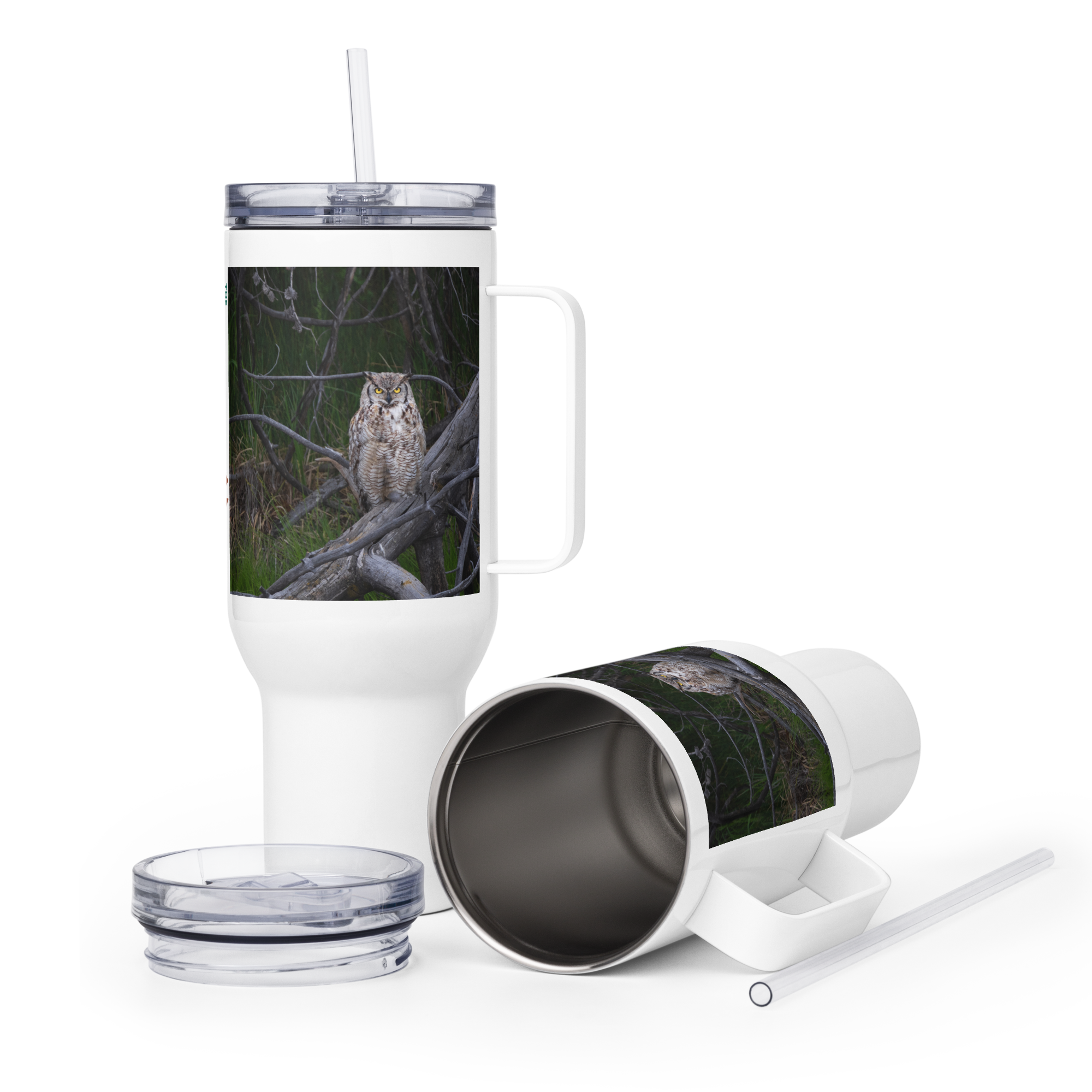 Owl Travel mug with a handle