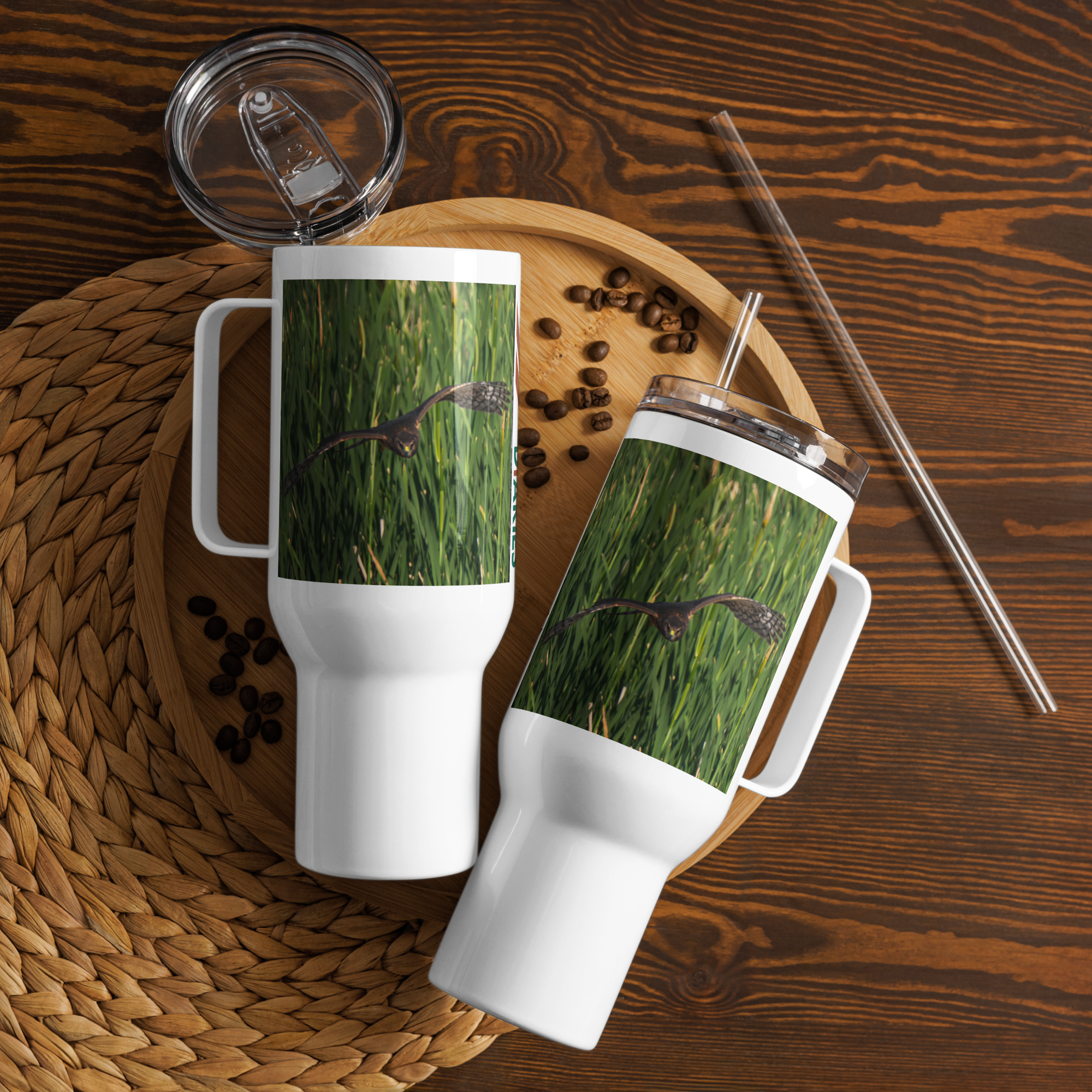Northern Harrier Travel mug with a handle