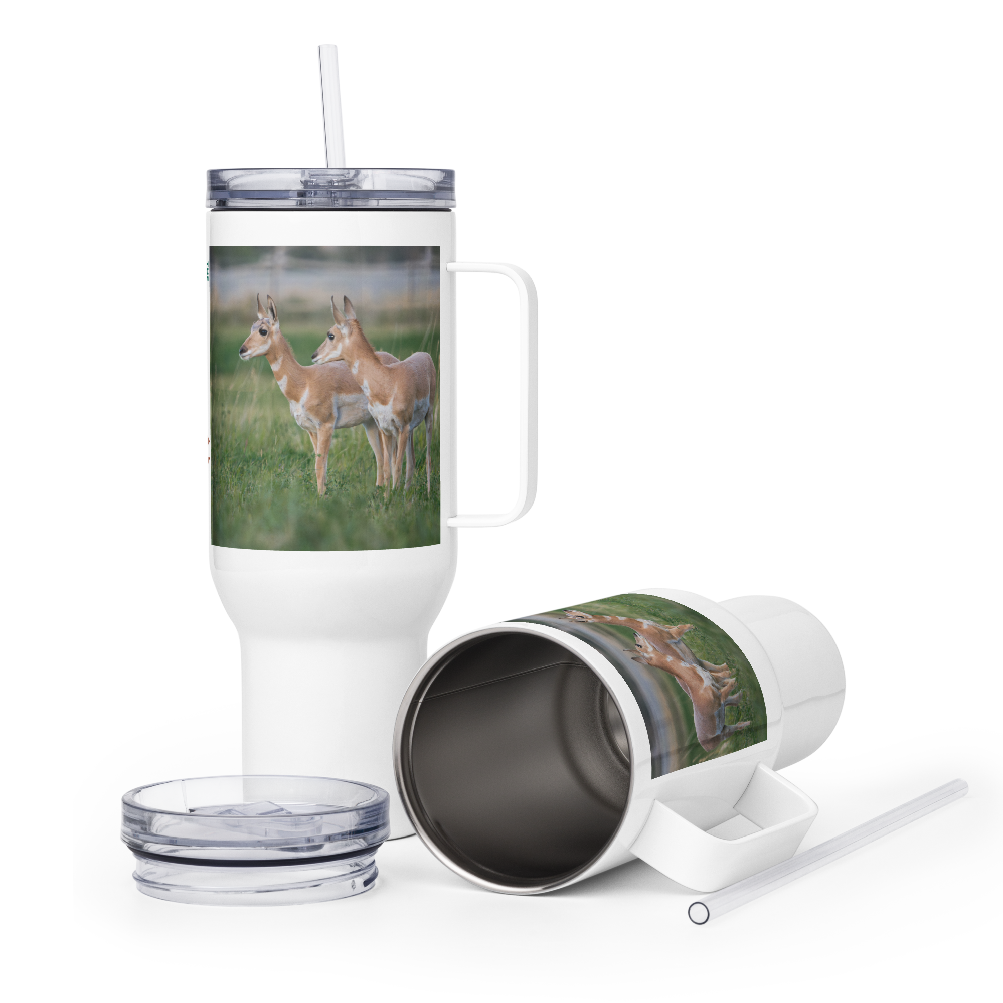Pronghorn Travel mug with a handle