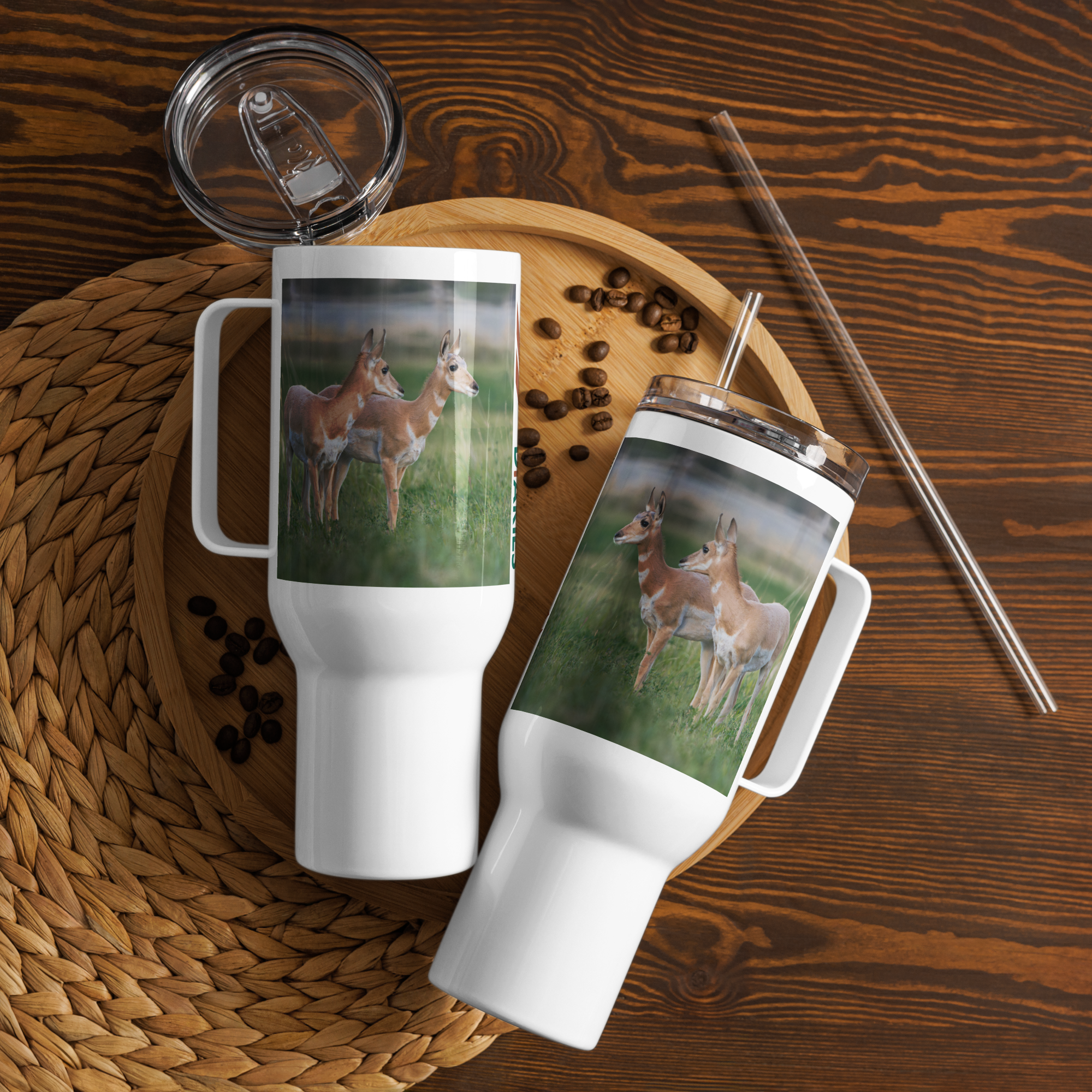 Pronghorn Travel mug with a handle
