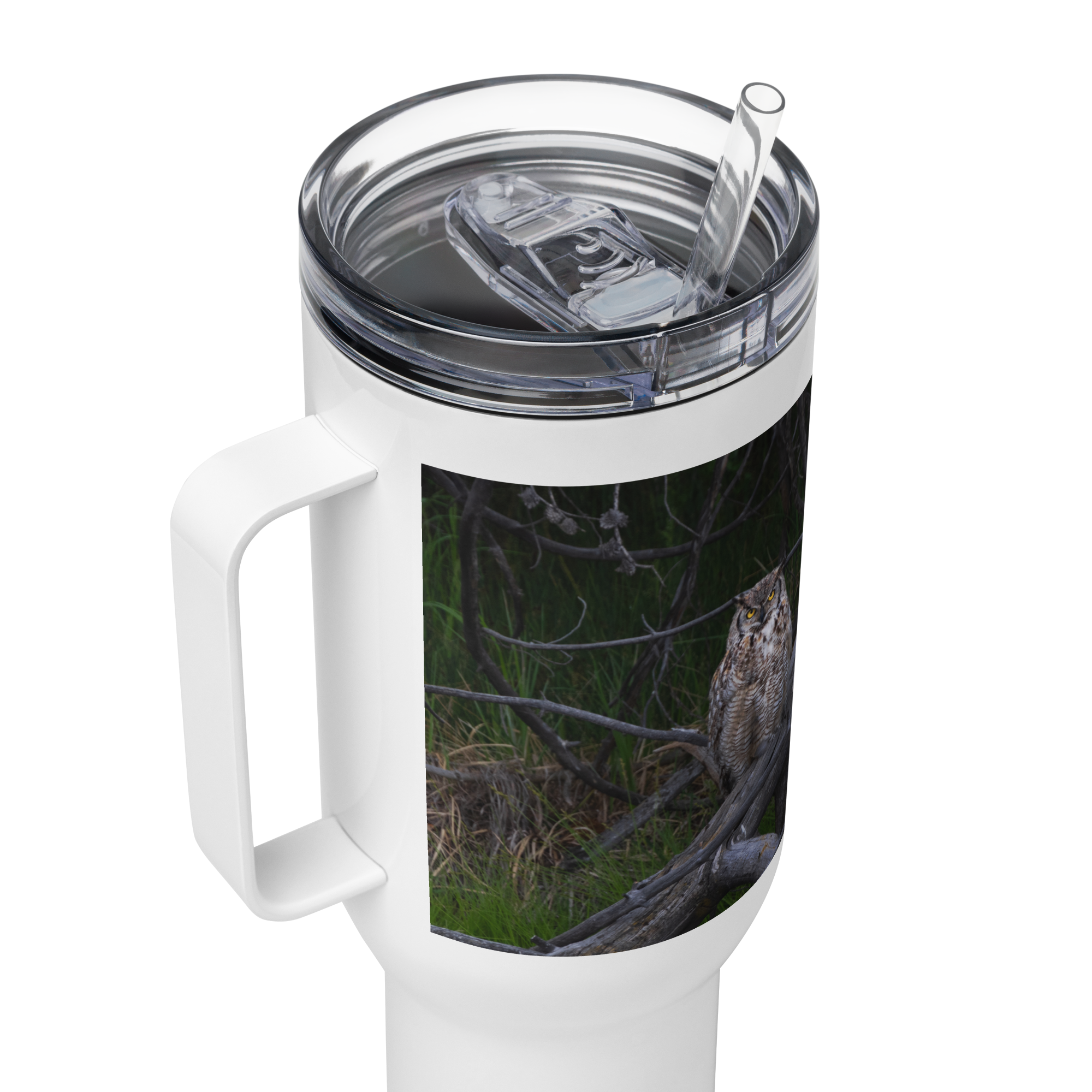 Owl Travel mug with a handle