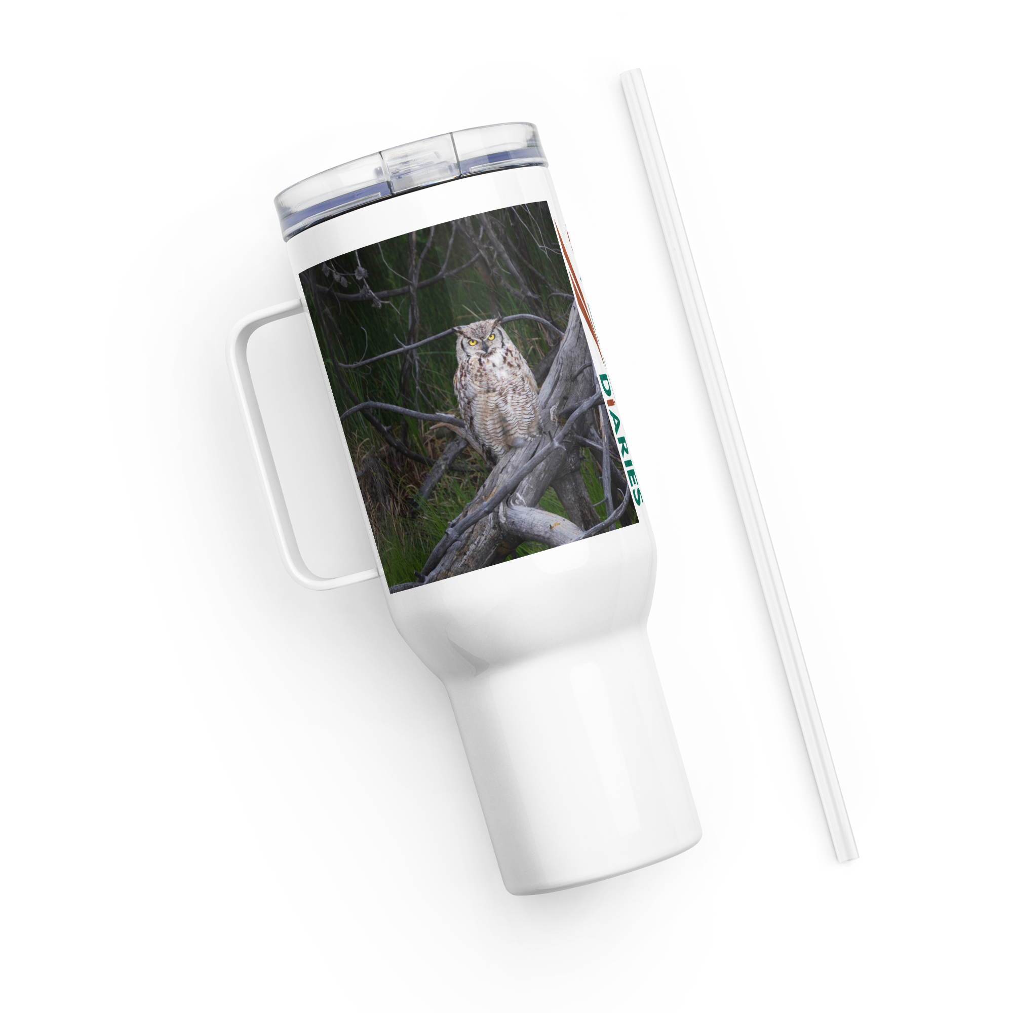 Owl Travel mug with a handle