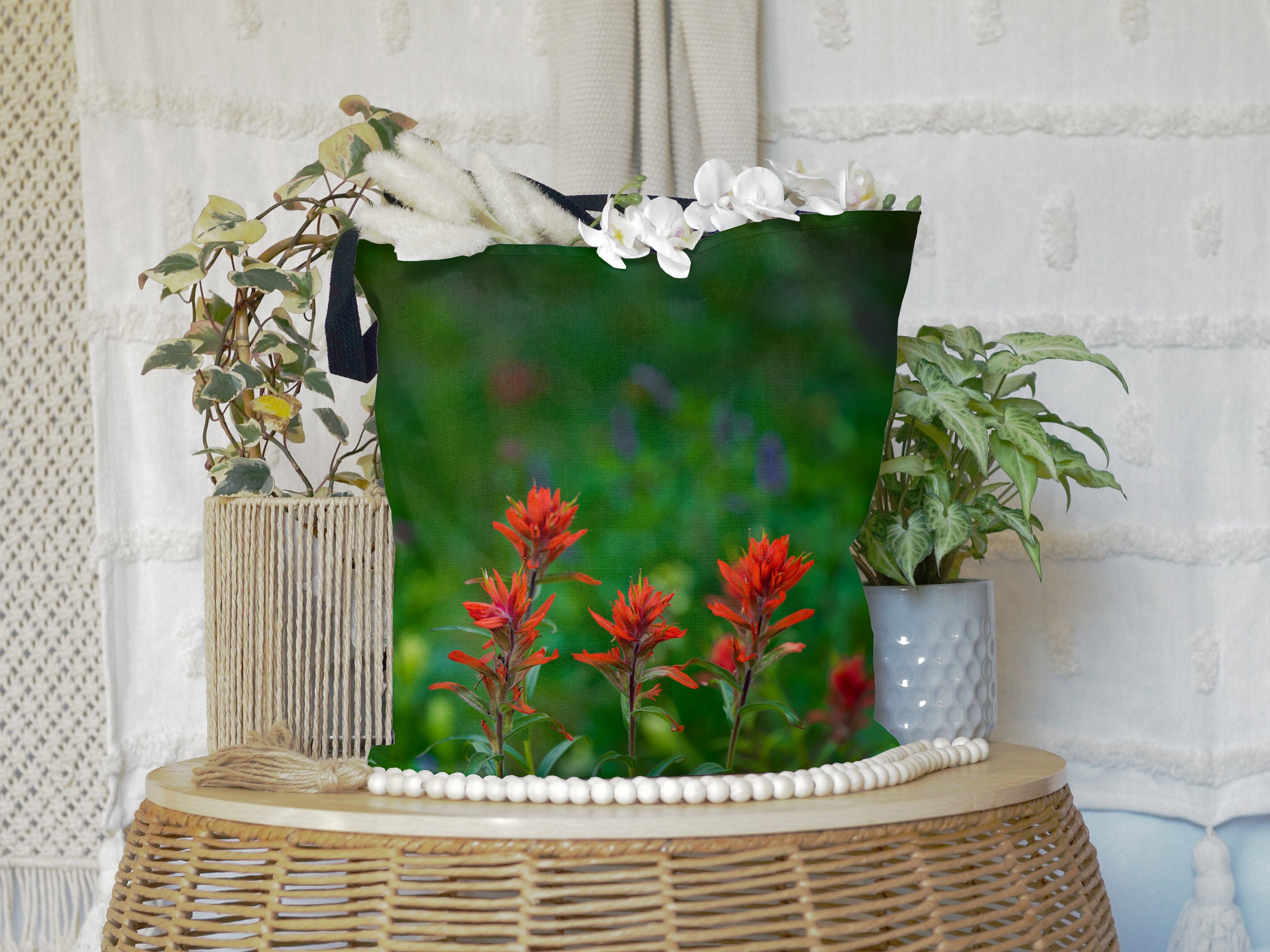 Indian Paint Brush All-Over Print Large Tote Bag