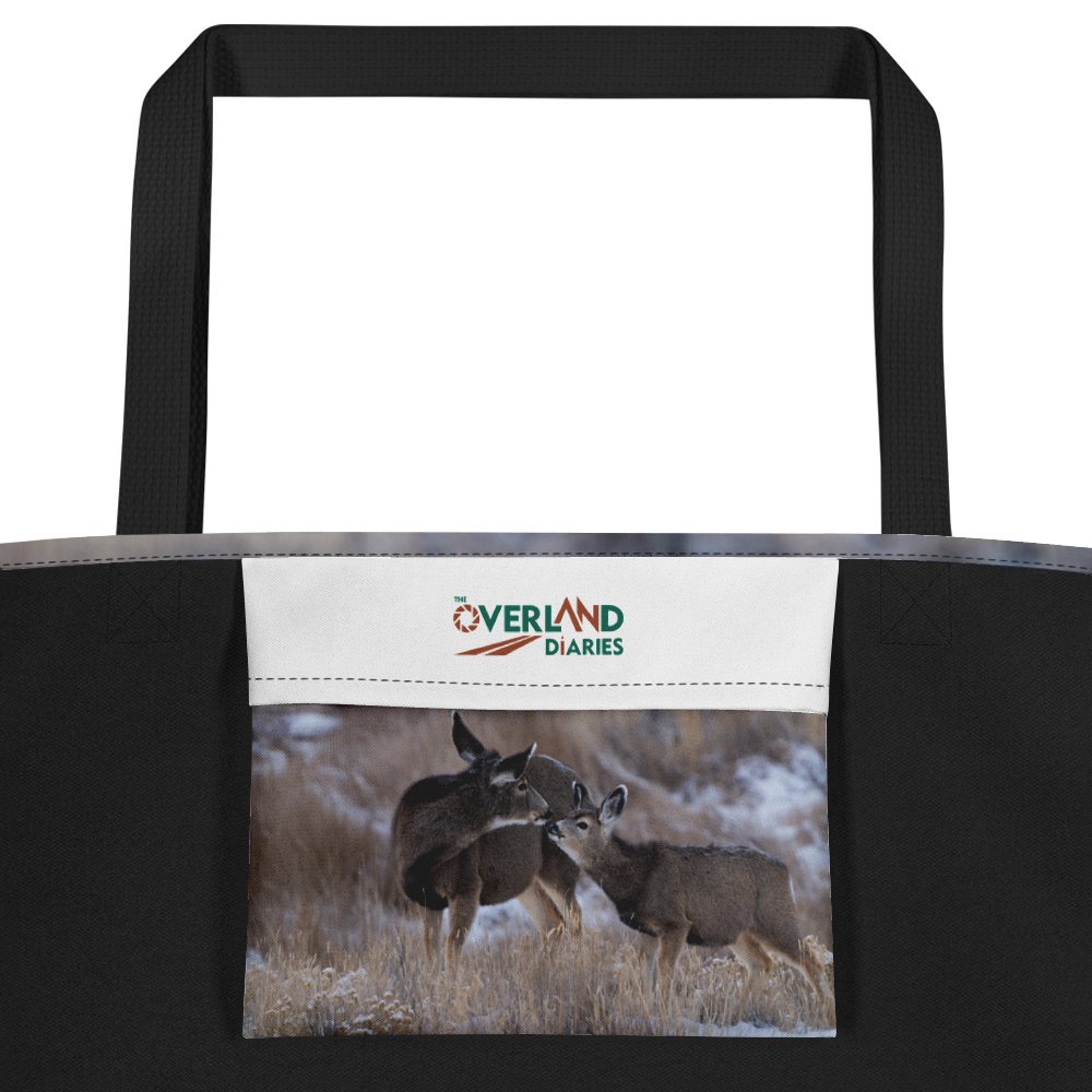 Deer Kissing All-Over Print Large Tote Bag - The Overland Diaries