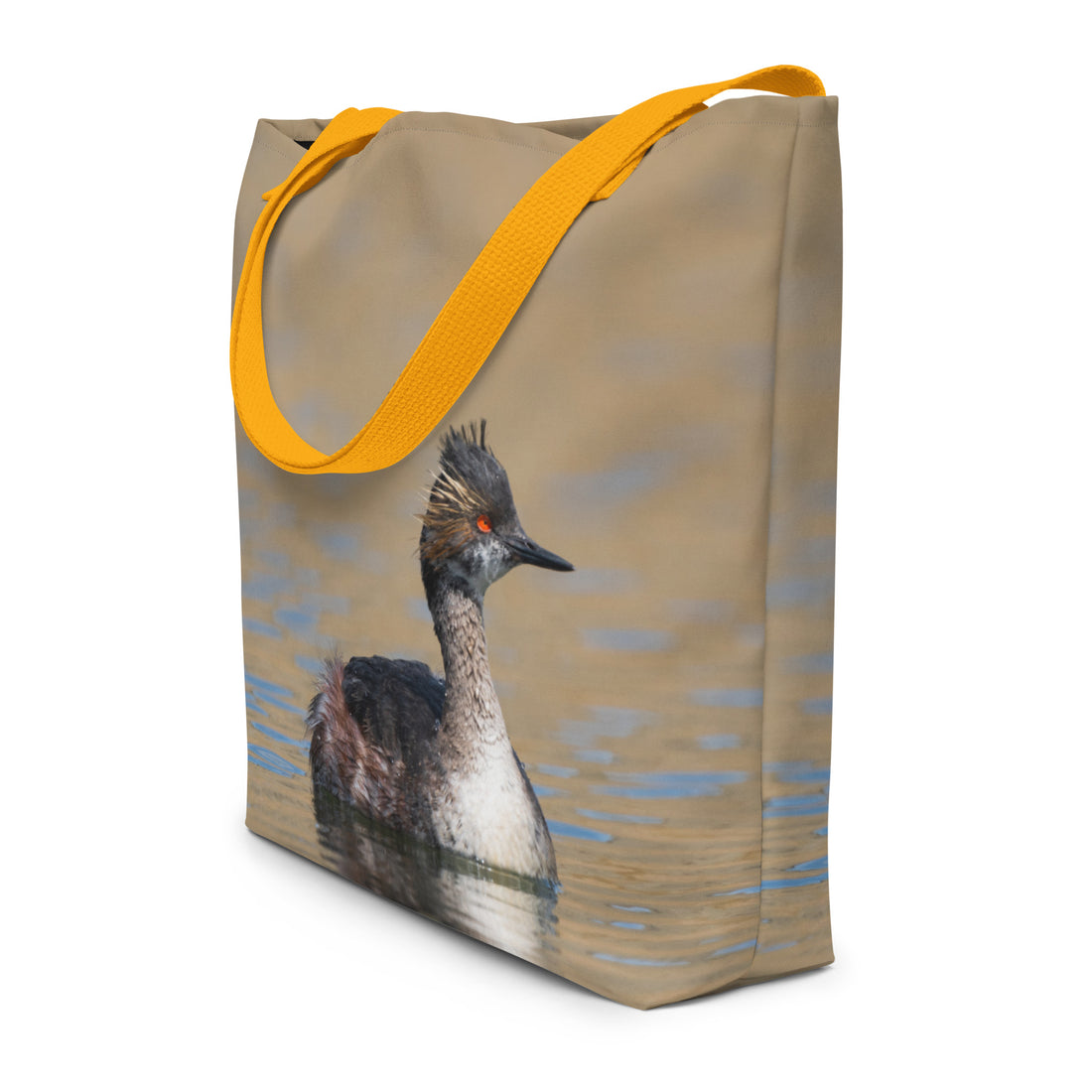 Eared Grebe All-Over Print Large Tote Bag - The Overland Diaries