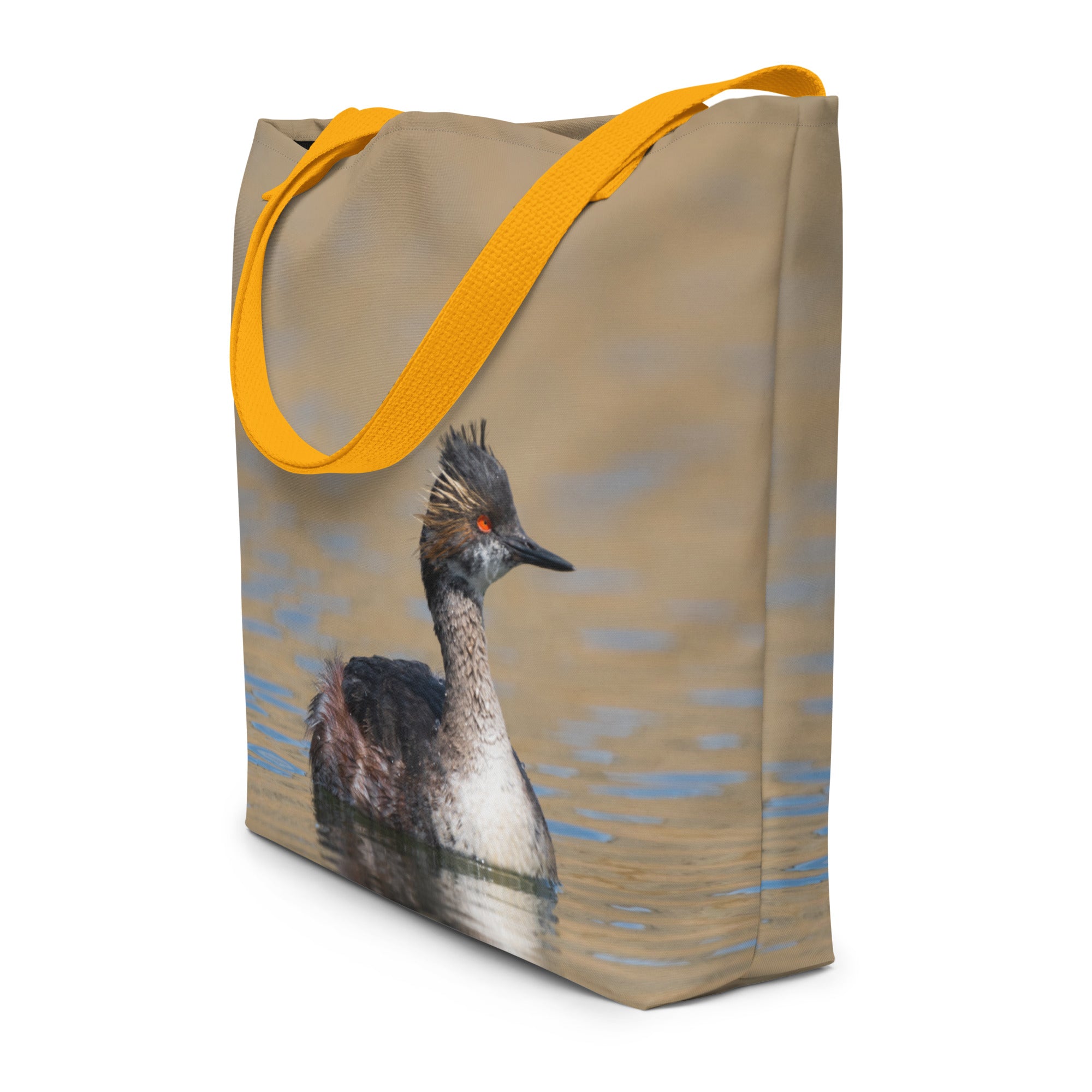 Eared Grebe All-Over Print Large Tote Bag - The Overland Diaries