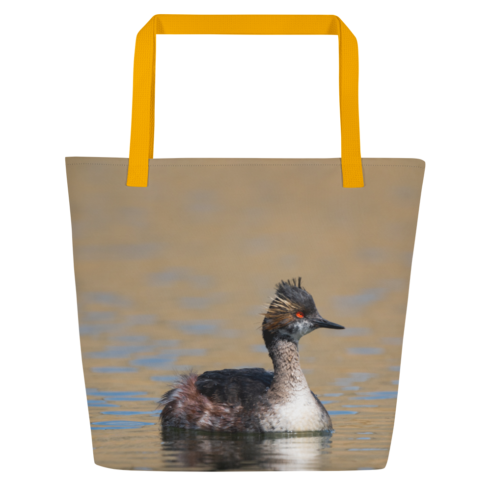 Eared Grebe All-Over Print Large Tote Bag - The Overland Diaries