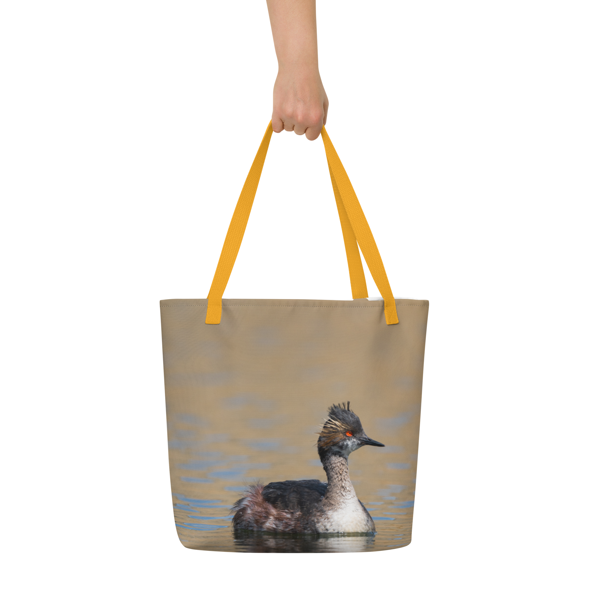 Eared Grebe All-Over Print Large Tote Bag - The Overland Diaries