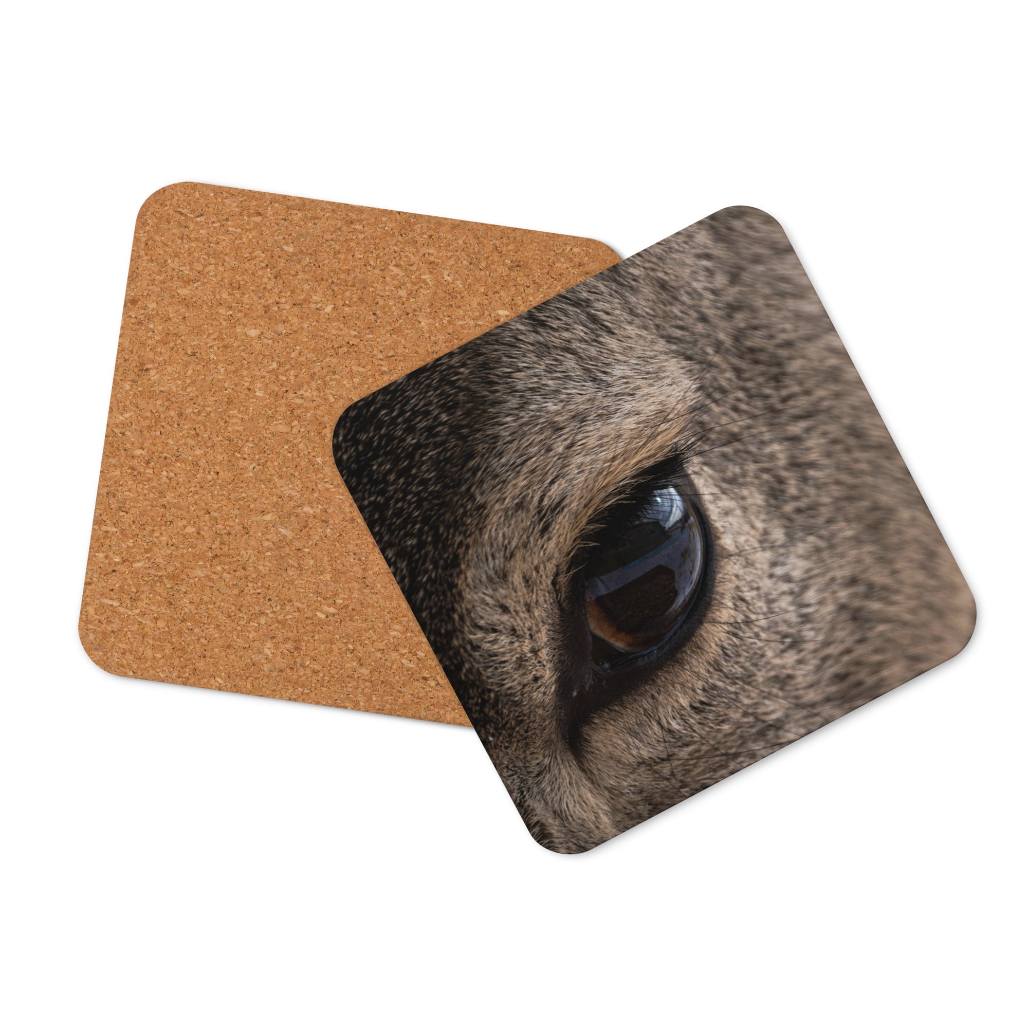 Close-Up Deer Eye Cork-Back Coaster - The Overland Diaries