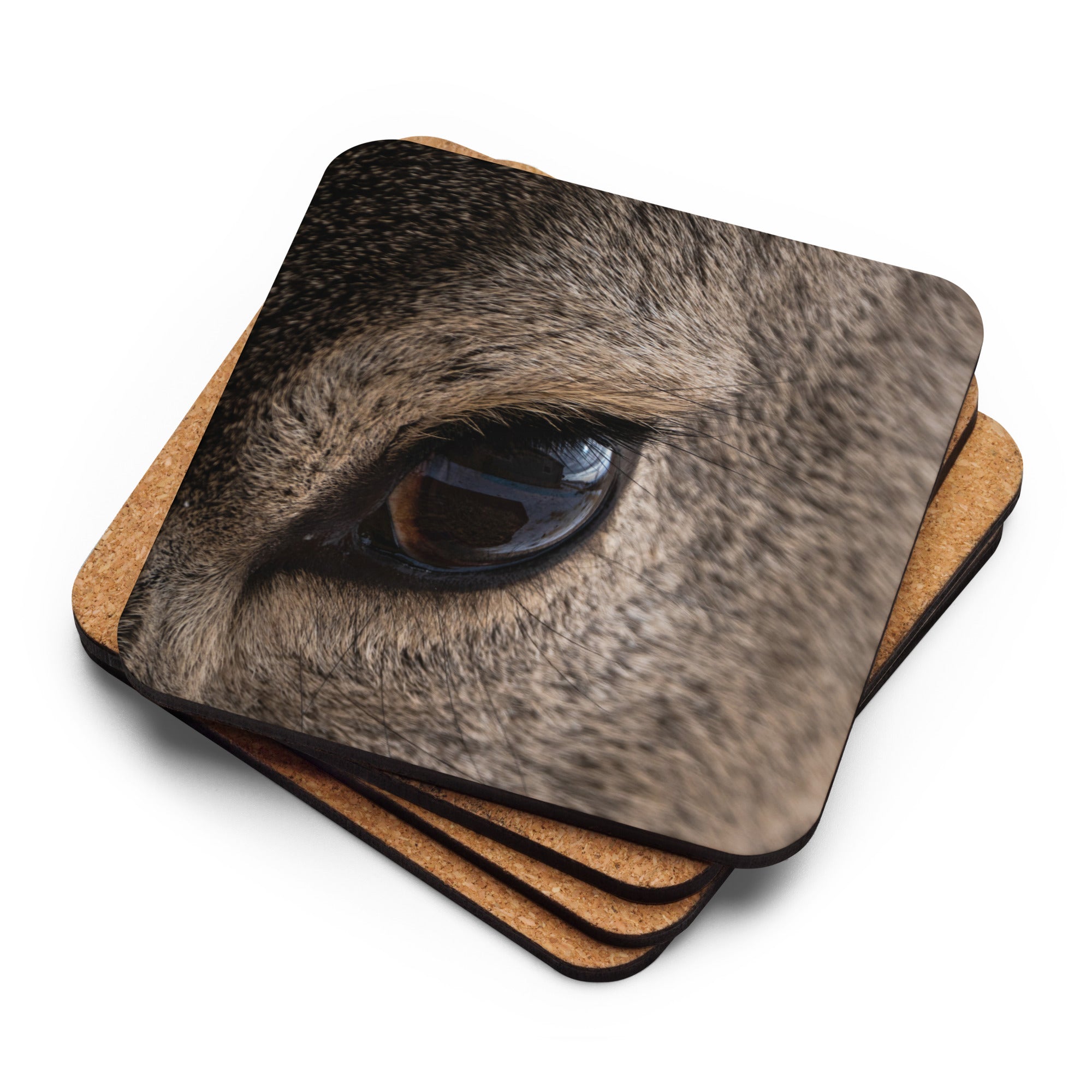 Close-Up Deer Eye Cork-Back Coaster - The Overland Diaries