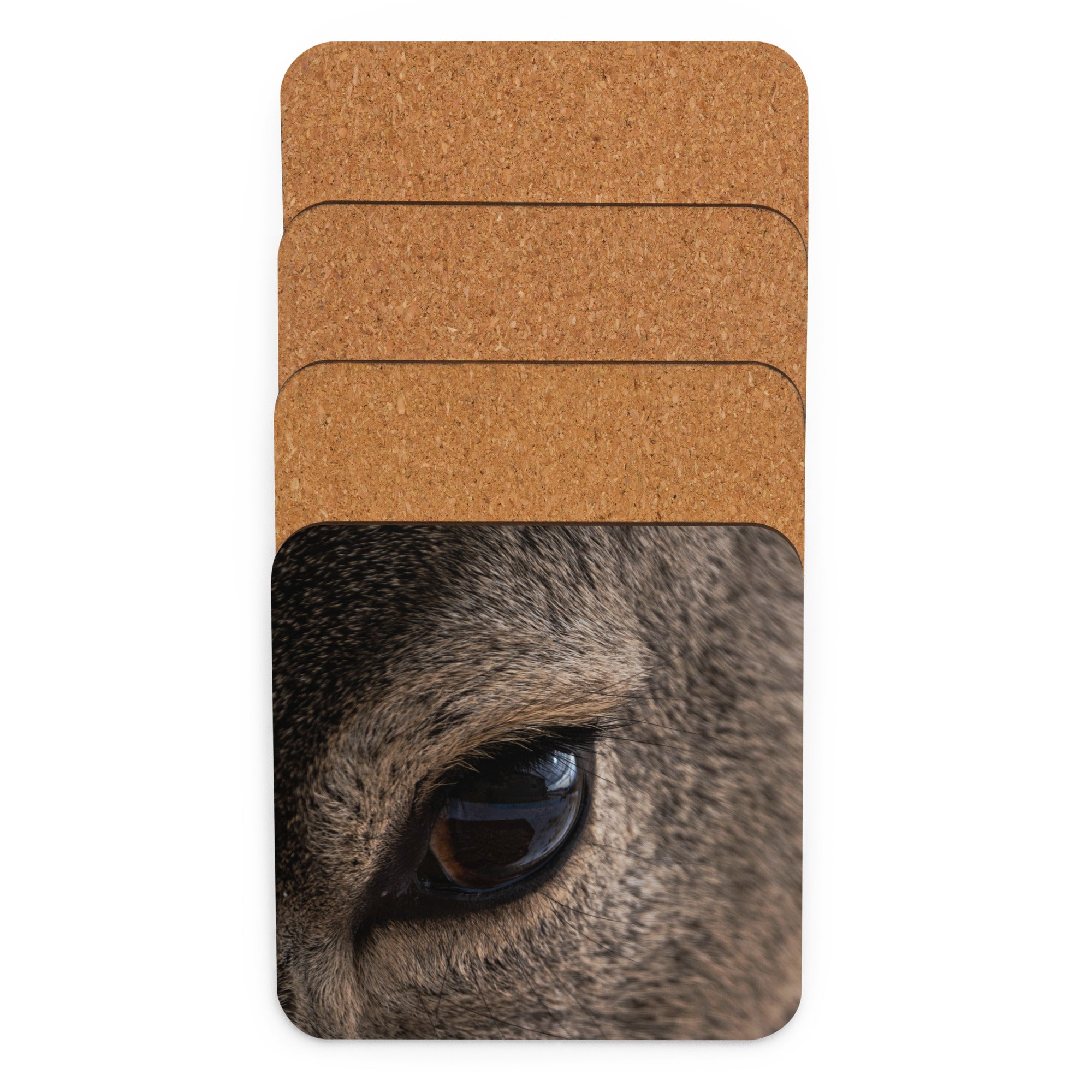 Close-Up Deer Eye Cork-Back Coaster - The Overland Diaries
