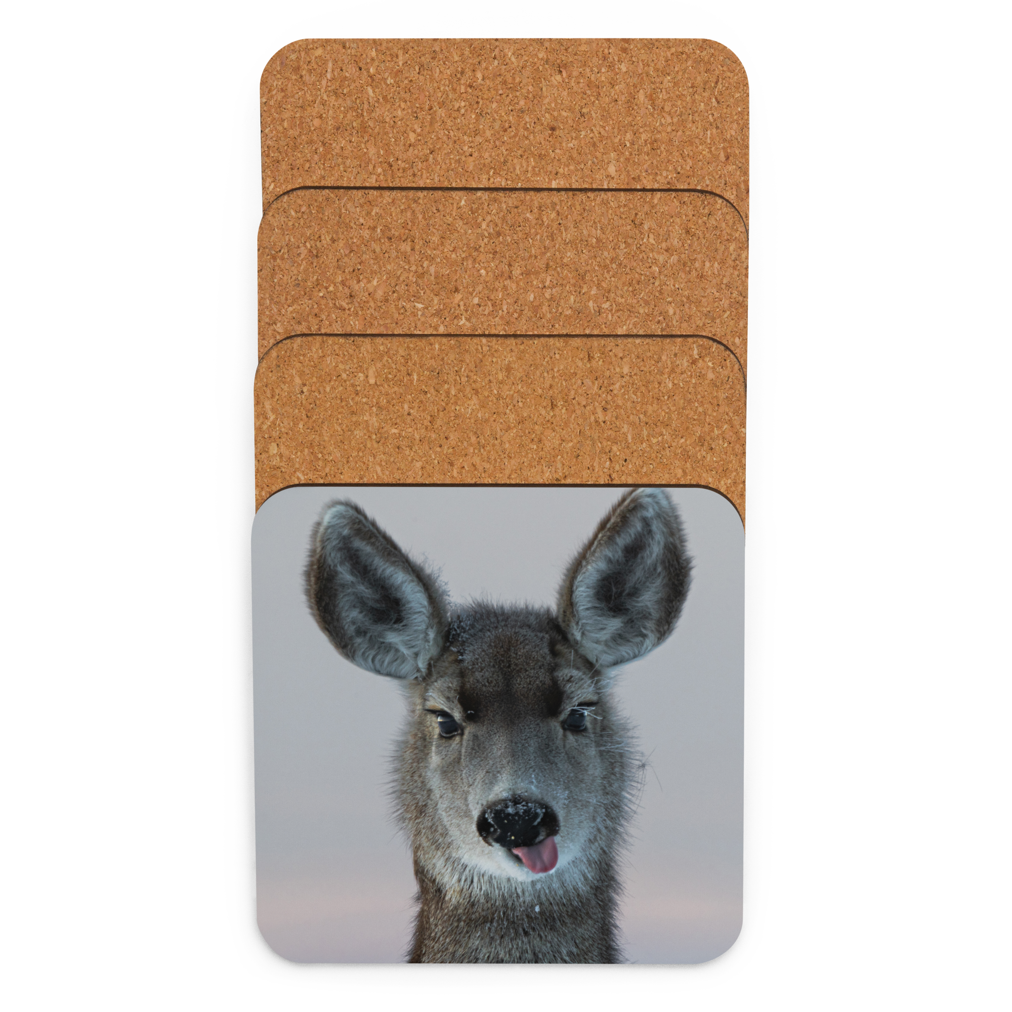 Deer Funny Face Cork-Back Coaster - The Overland Diaries