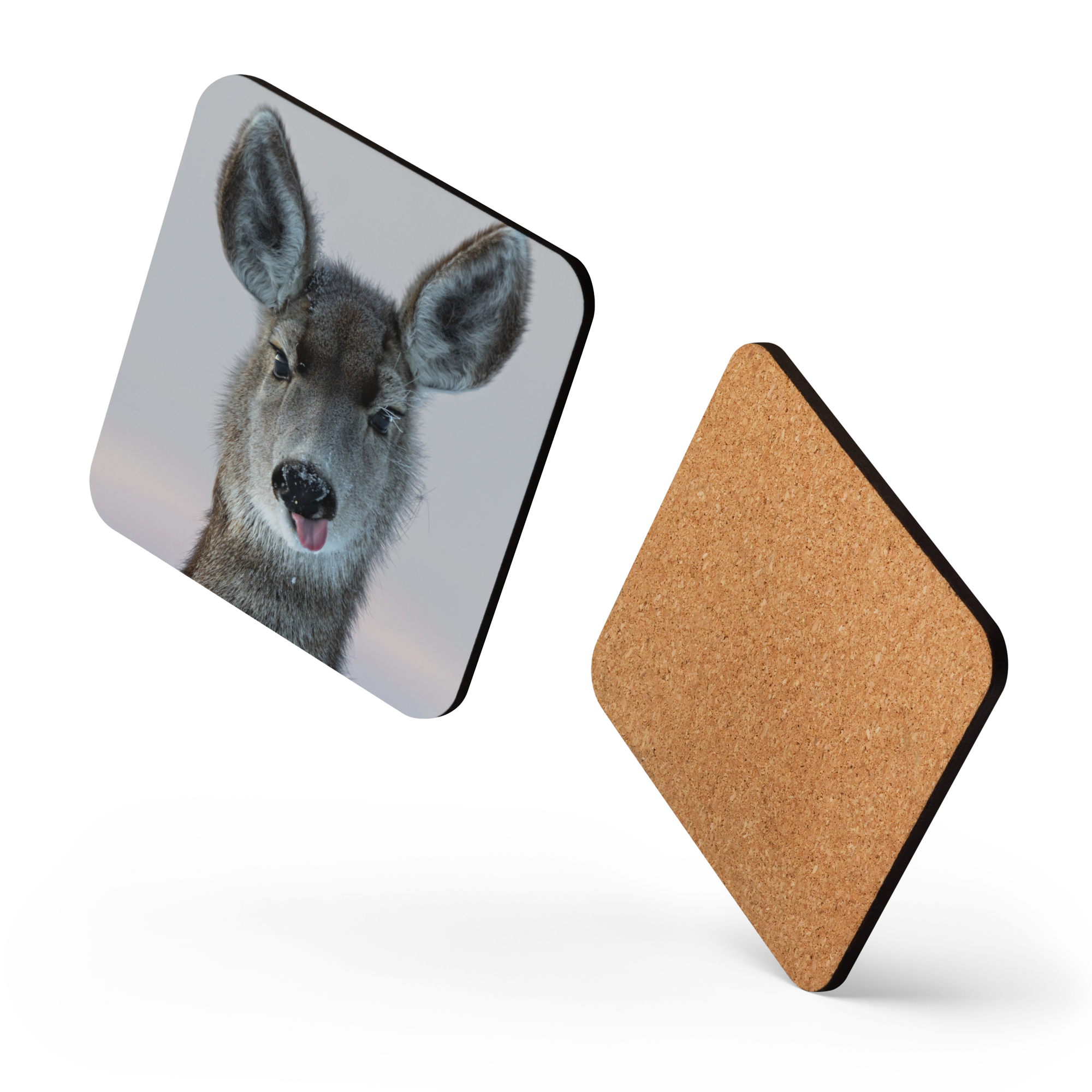 Deer Funny Face Cork-Back Coaster - The Overland Diaries