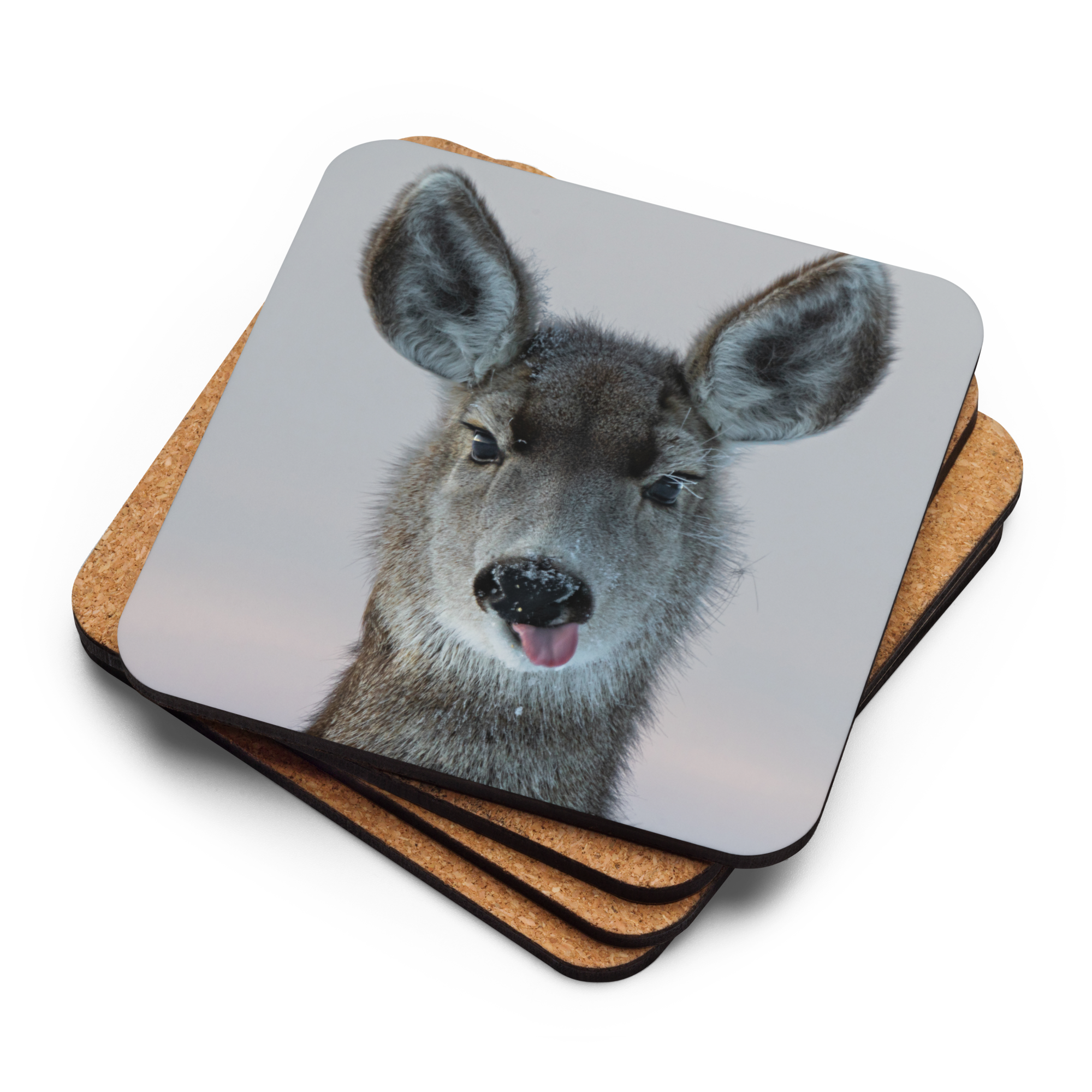 Deer Funny Face Cork-Back Coaster - The Overland Diaries