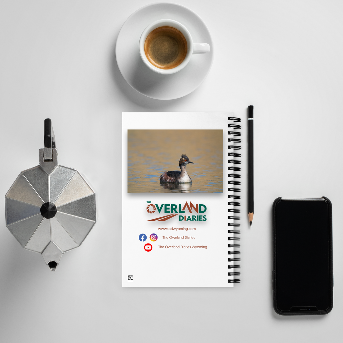 Eared Grebe Spiral Notebook - The Overland Diaries