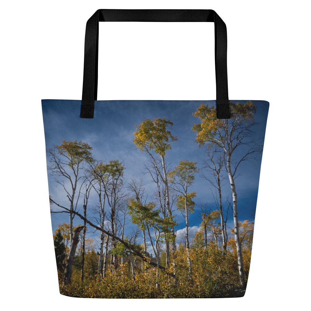 Aspens in the Fall All-Over Print Large Tote Bag