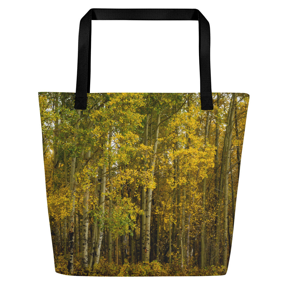 Aspens in the Fall All-Over Print Large Tote Bag