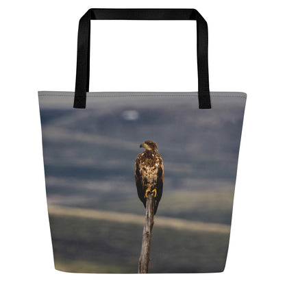 Young Bald Eagle All-Over Print Large Tote Bag