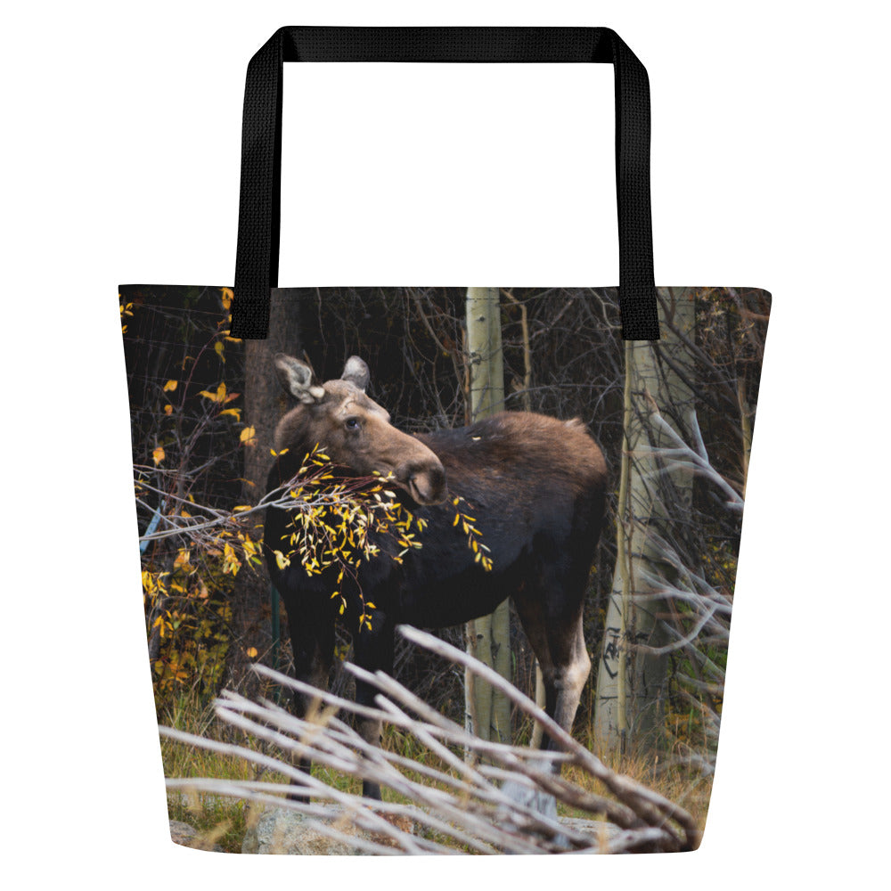 Moose All-Over Print Large Tote Bag