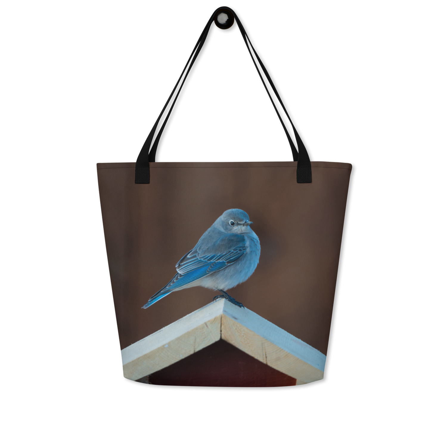 Mountain Bluebird All-Over Print Large Tote Bag