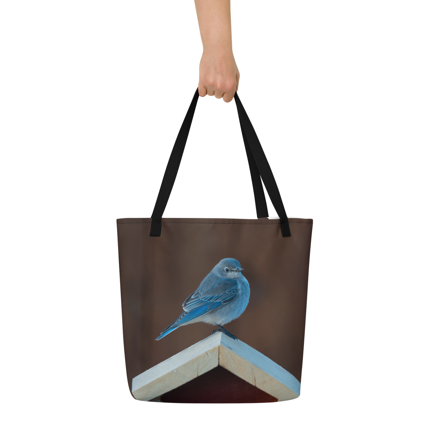 Mountain Bluebird All-Over Print Large Tote Bag