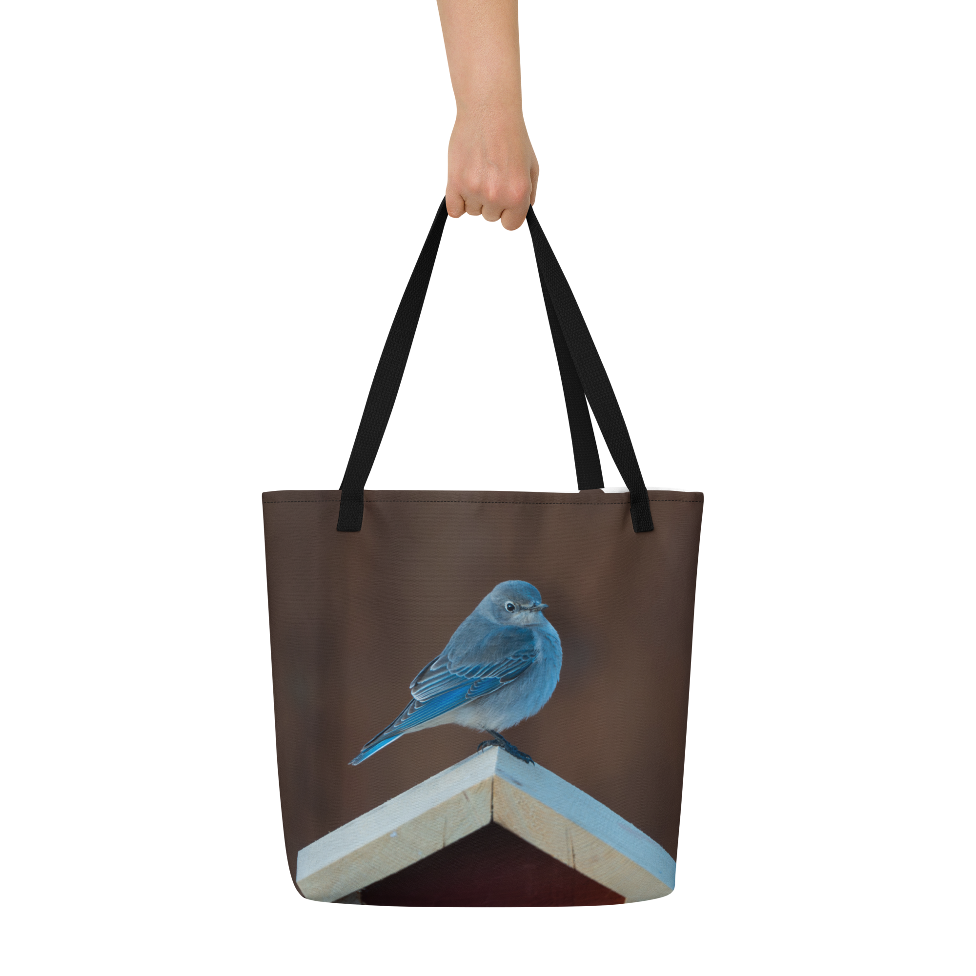 Mountain Bluebird All-Over Print Large Tote Bag