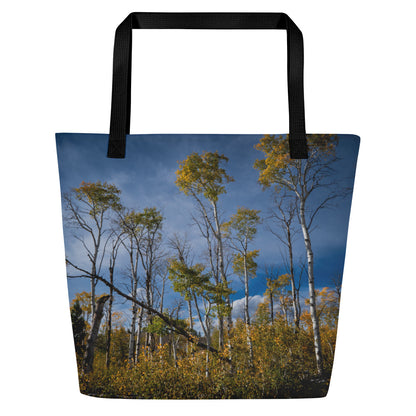 Aspens in the Fall All-Over Print Large Tote Bag