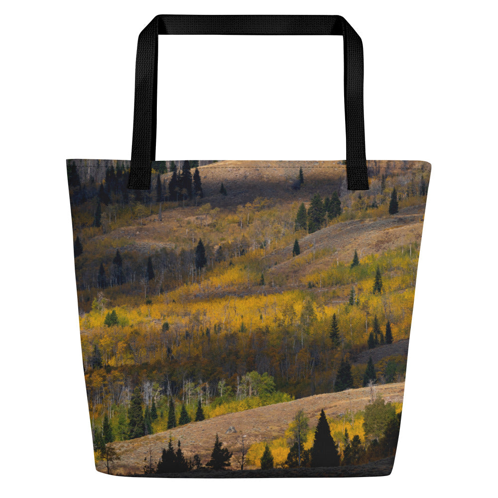 Aspens in the Fall All-Over Print Large Tote Bag