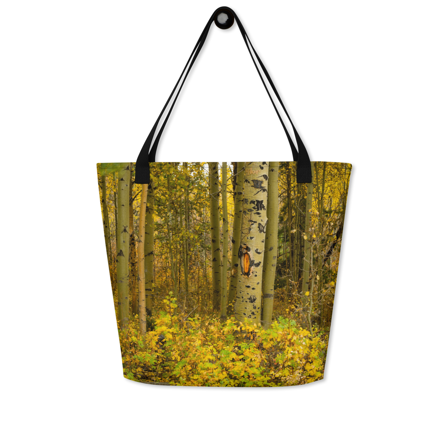 Detail Aspen Trees in the Fall All-Over Print Large Tote Bag