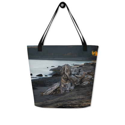 Boulder Lake in the Fall All-Over Print Large Tote Bag