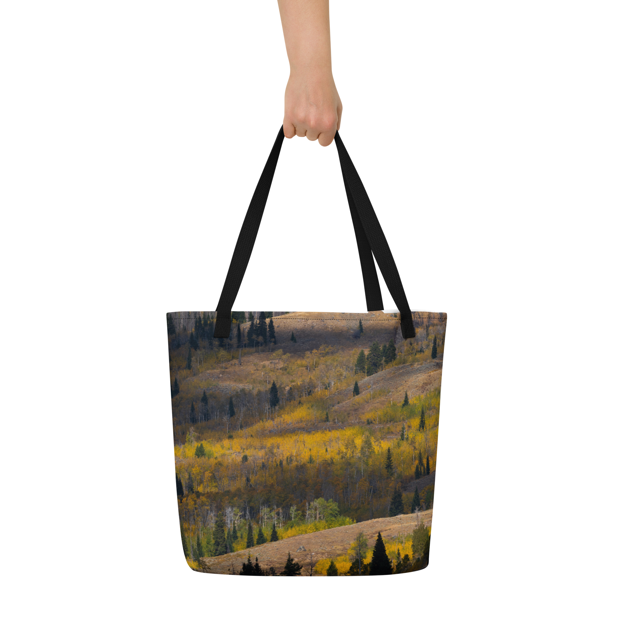 Aspens in the Fall All-Over Print Large Tote Bag