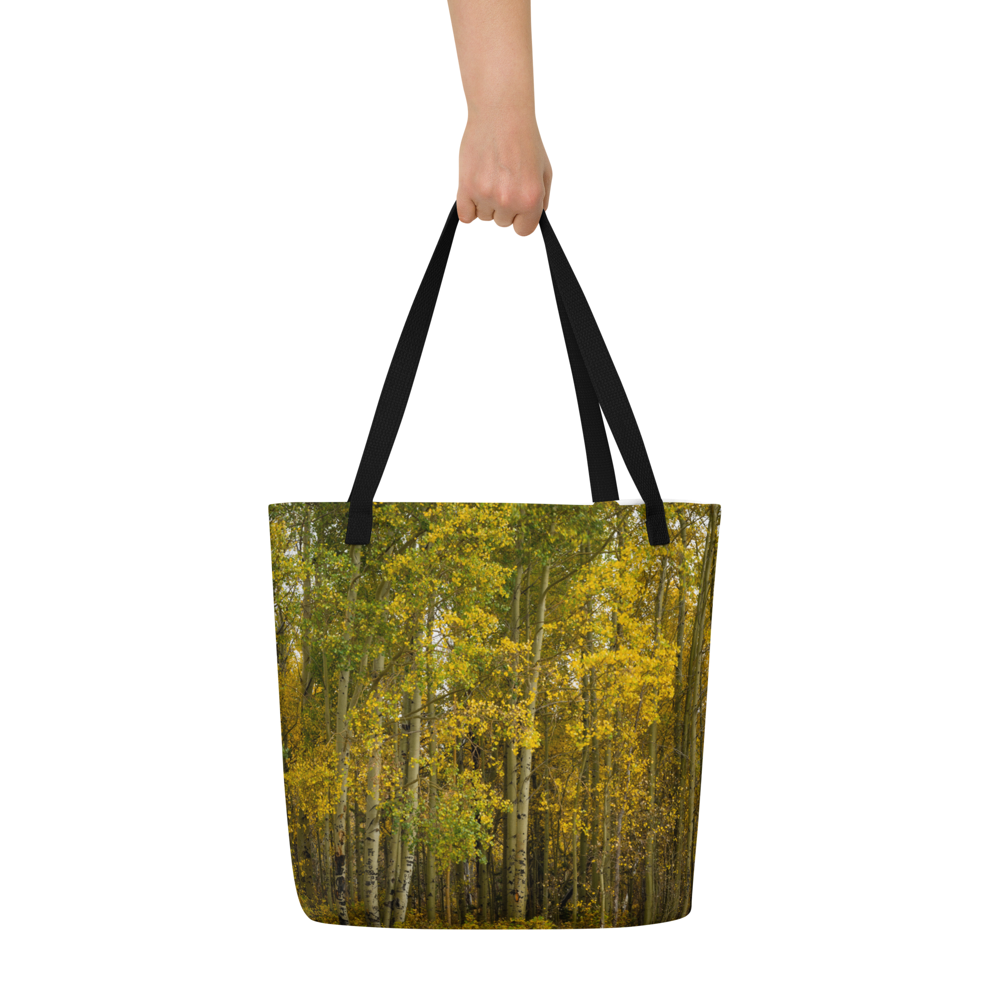 Aspens in the Fall All-Over Print Large Tote Bag