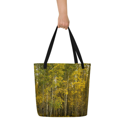 Aspens in the Fall All-Over Print Large Tote Bag