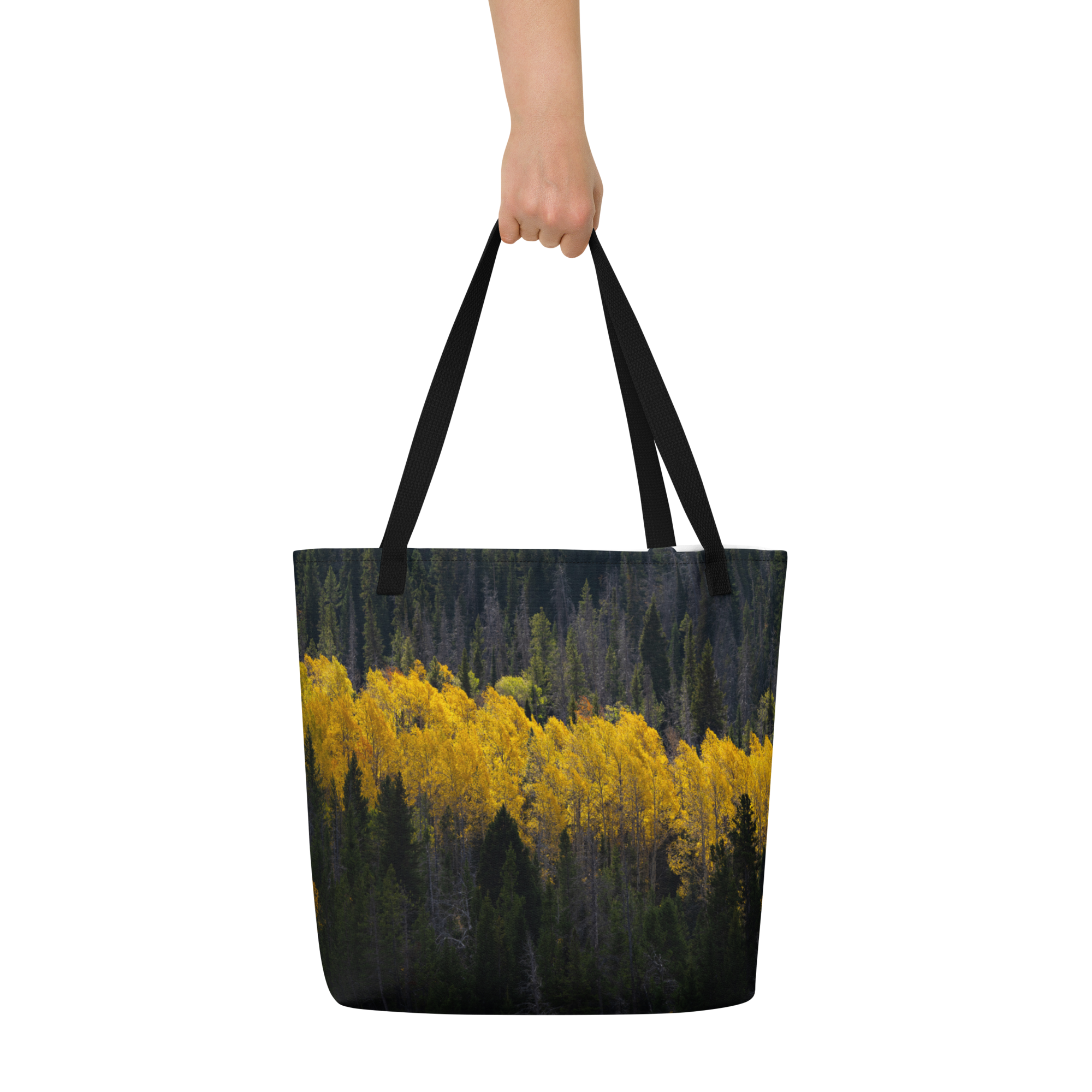 Aspens in the Fall All-Over Print Large Tote Bag