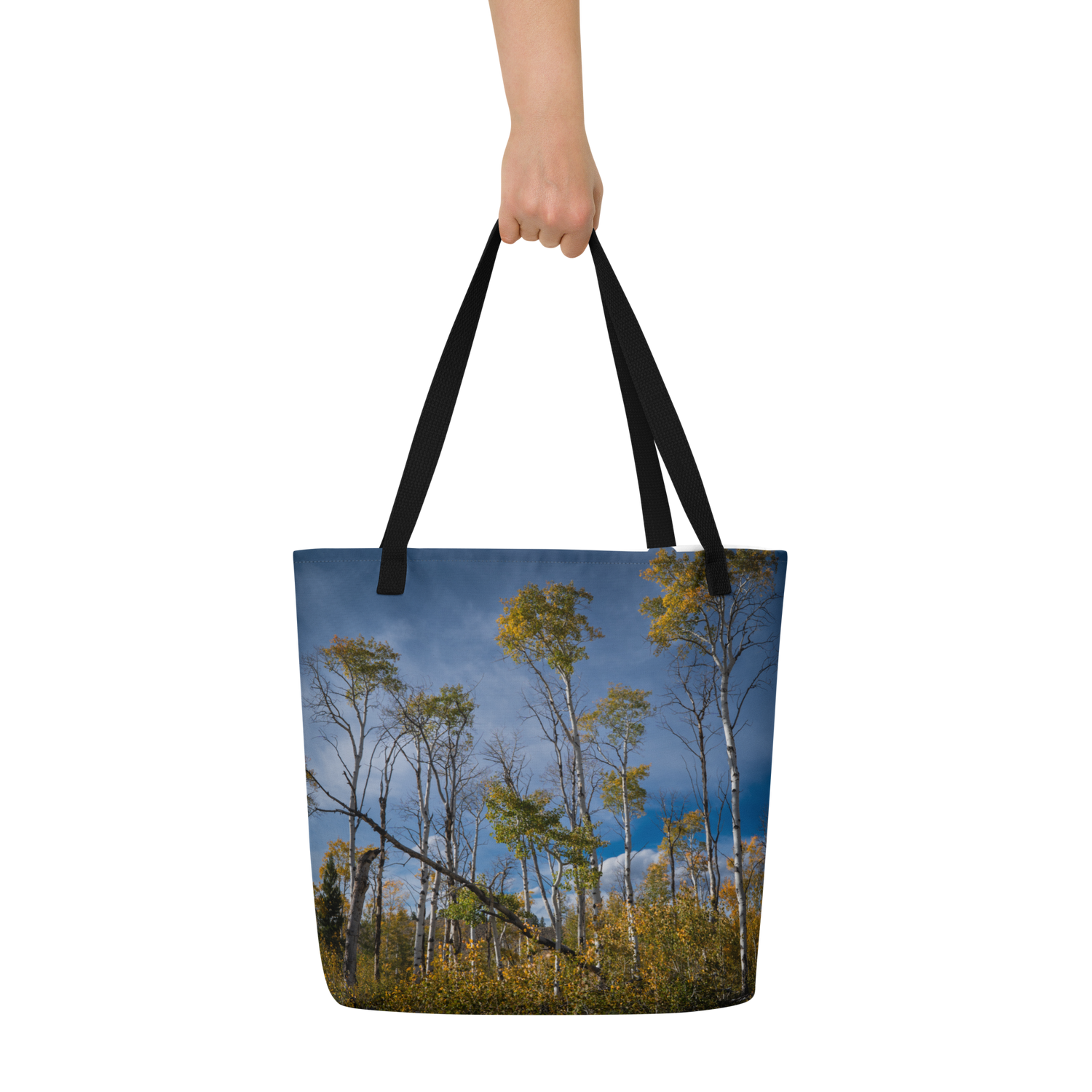 Aspens in the Fall All-Over Print Large Tote Bag